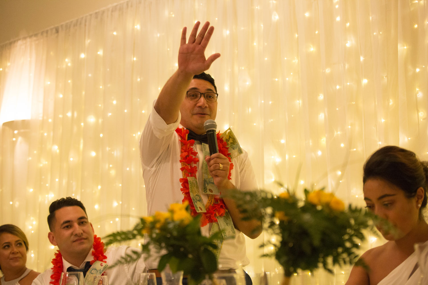 gracehill auckland wedding groom raising his hand