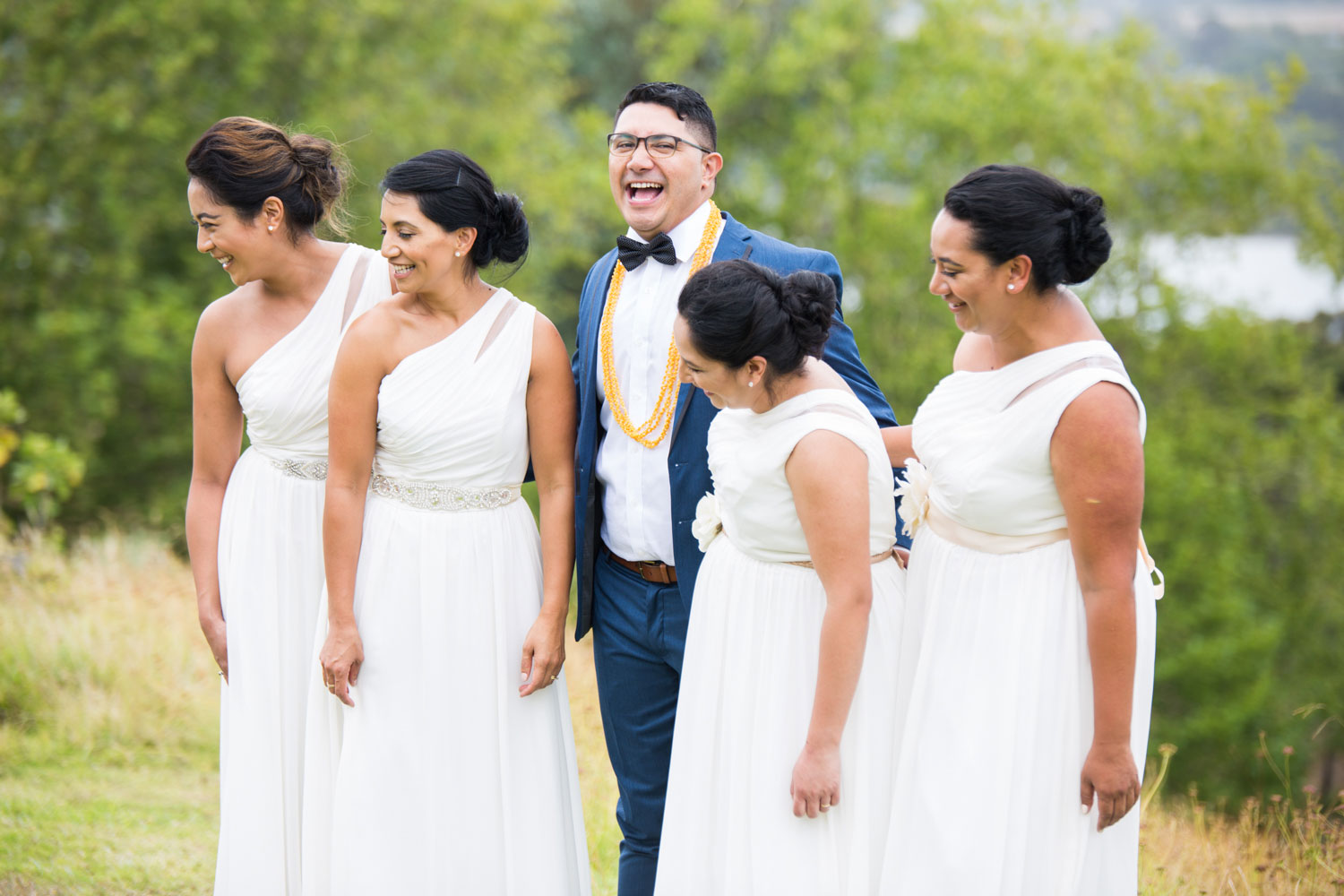 auckland wedding groom laughing out loud