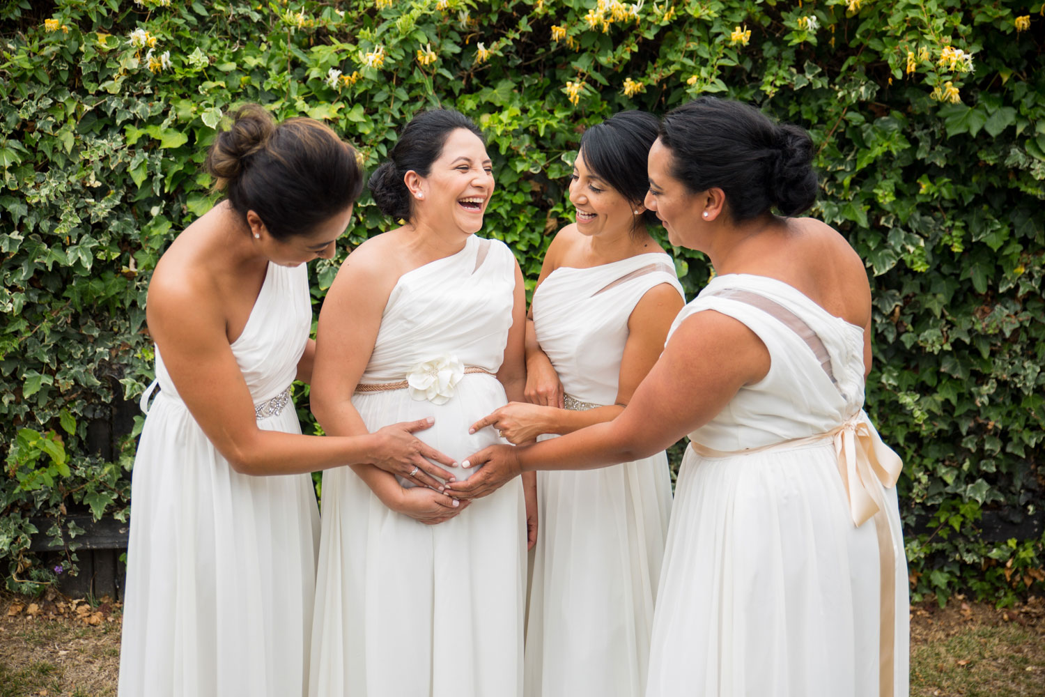 auckland wedding bridesmaids having a laugh