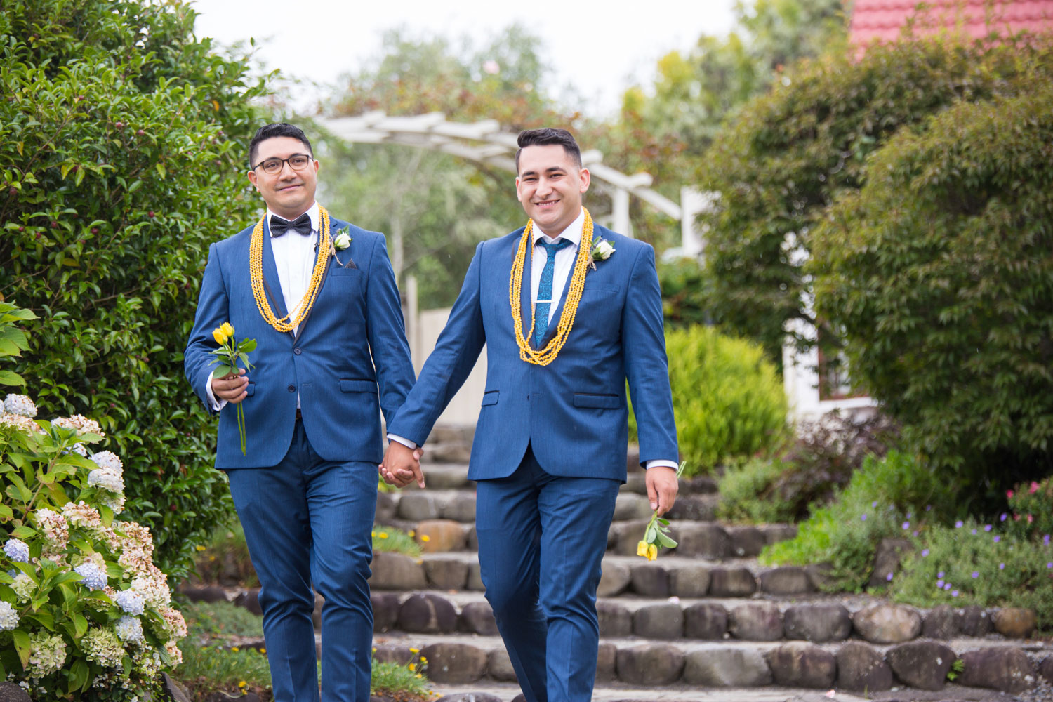 gracehill auckland wedding couple walking down the aisle