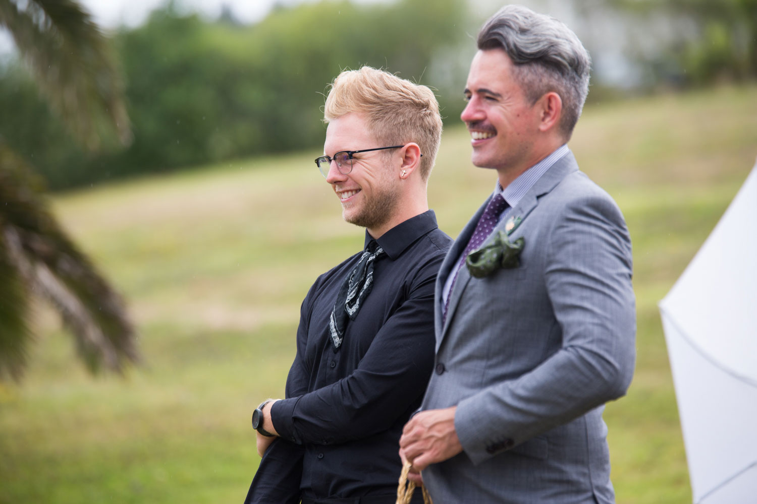 gracehill auckland wedding guest laughing during the ceremony