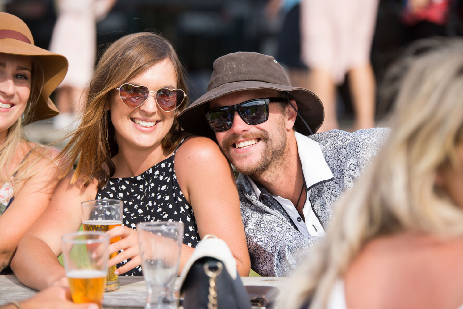 new zealand wedding reception guest couple smiling at camera