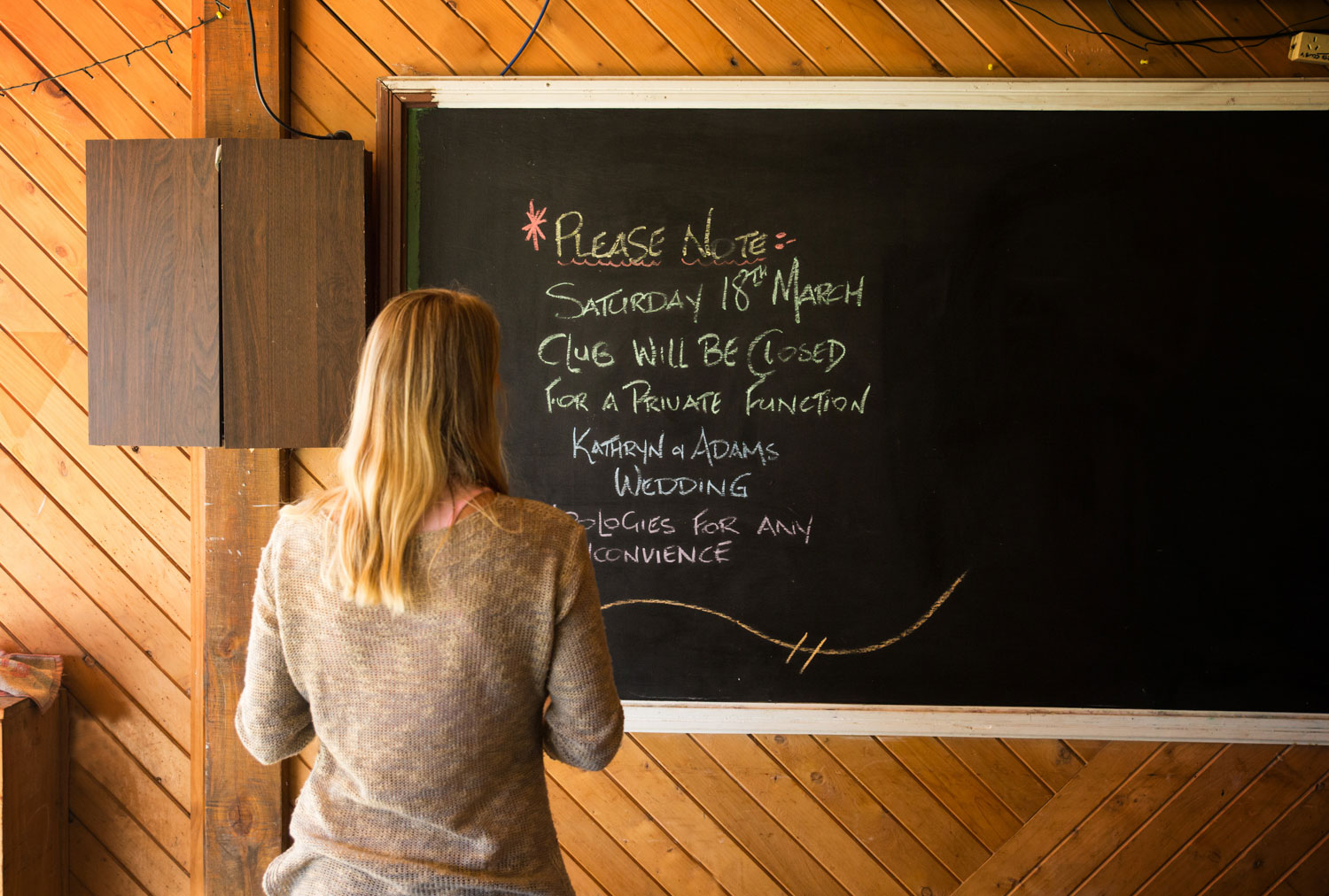 new zealand wedding bride writing words