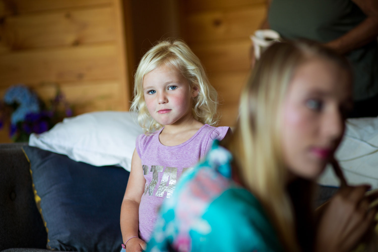 new zealand wedding little girl looking