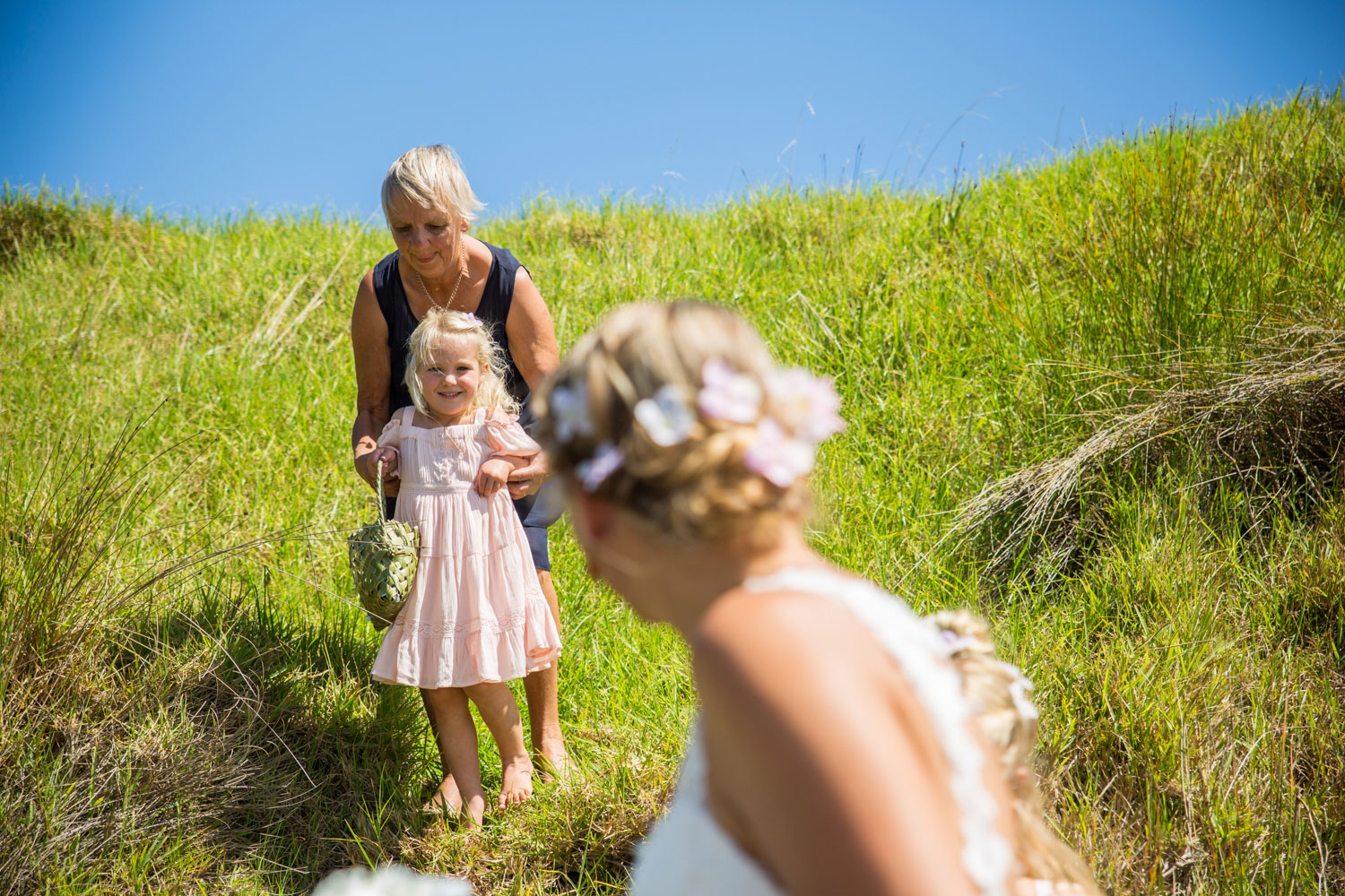 great barrier island flowergirl looking