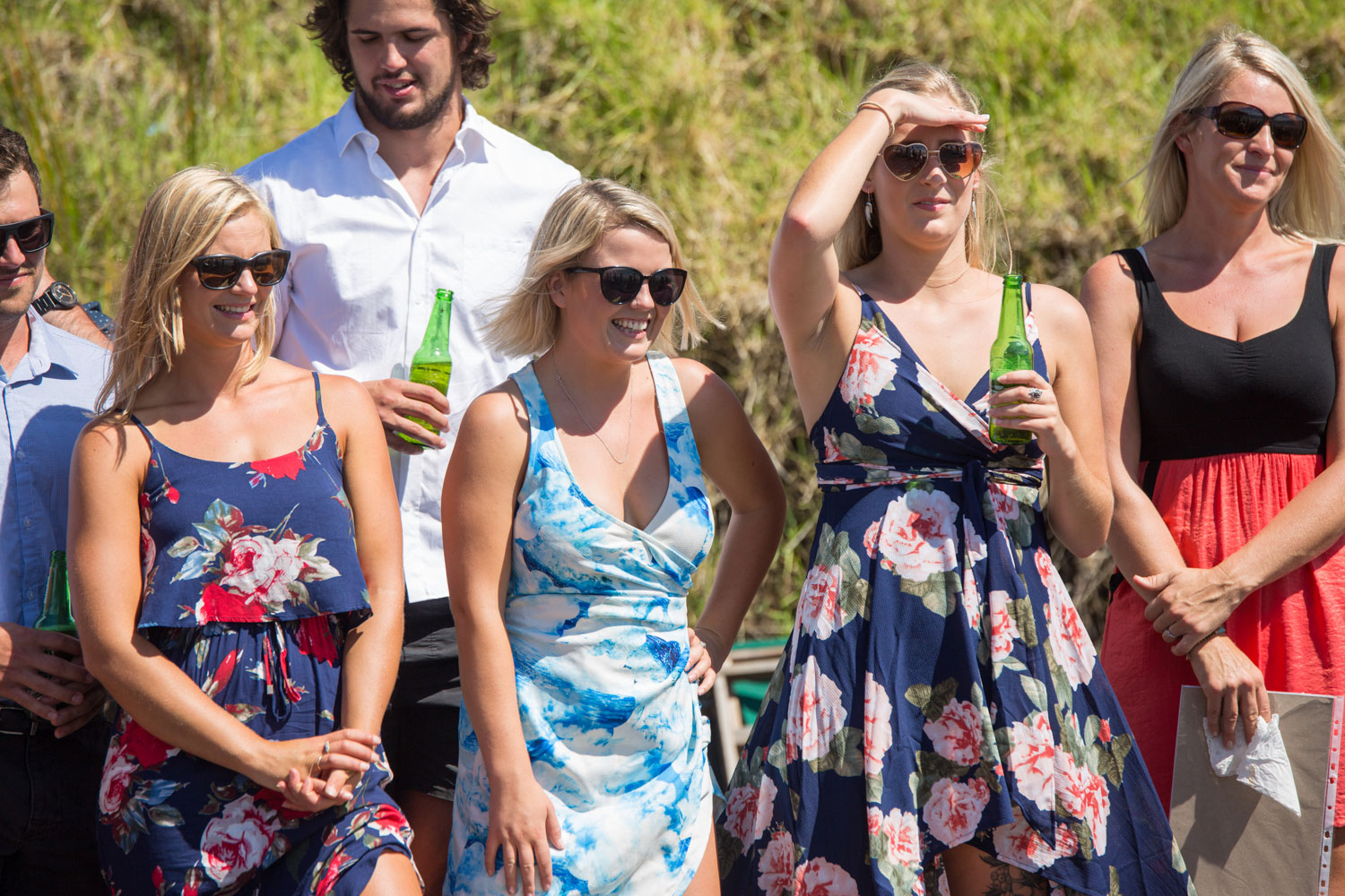 beach wedding photos guest at ceremony