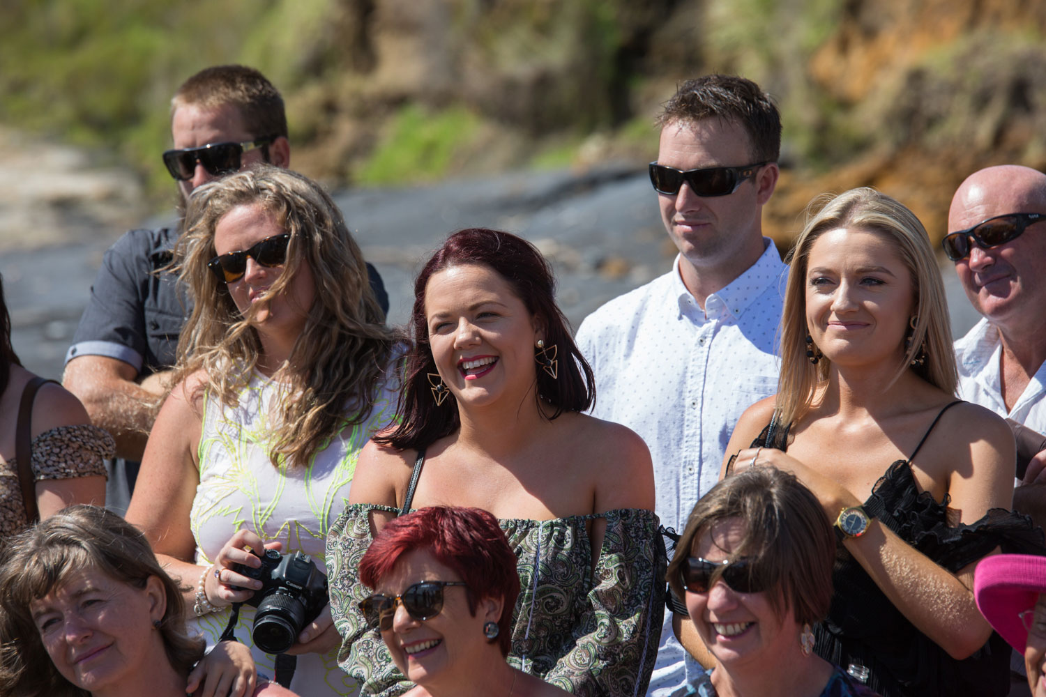 beach wedding photos guests reaction