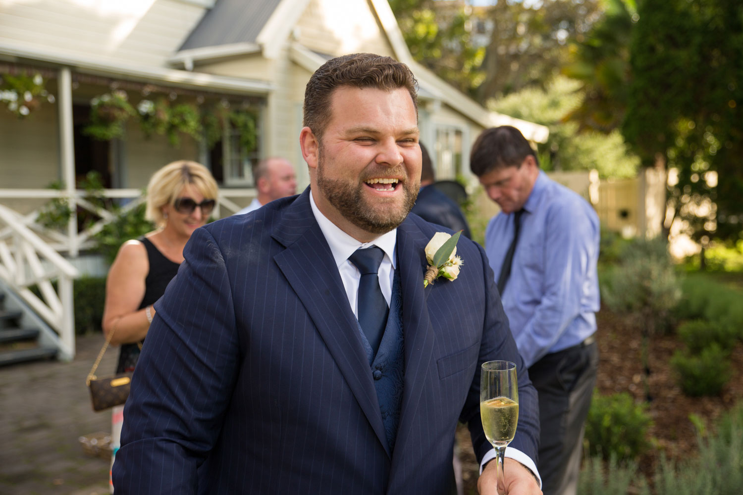 wedding photographer auckland groom smiling