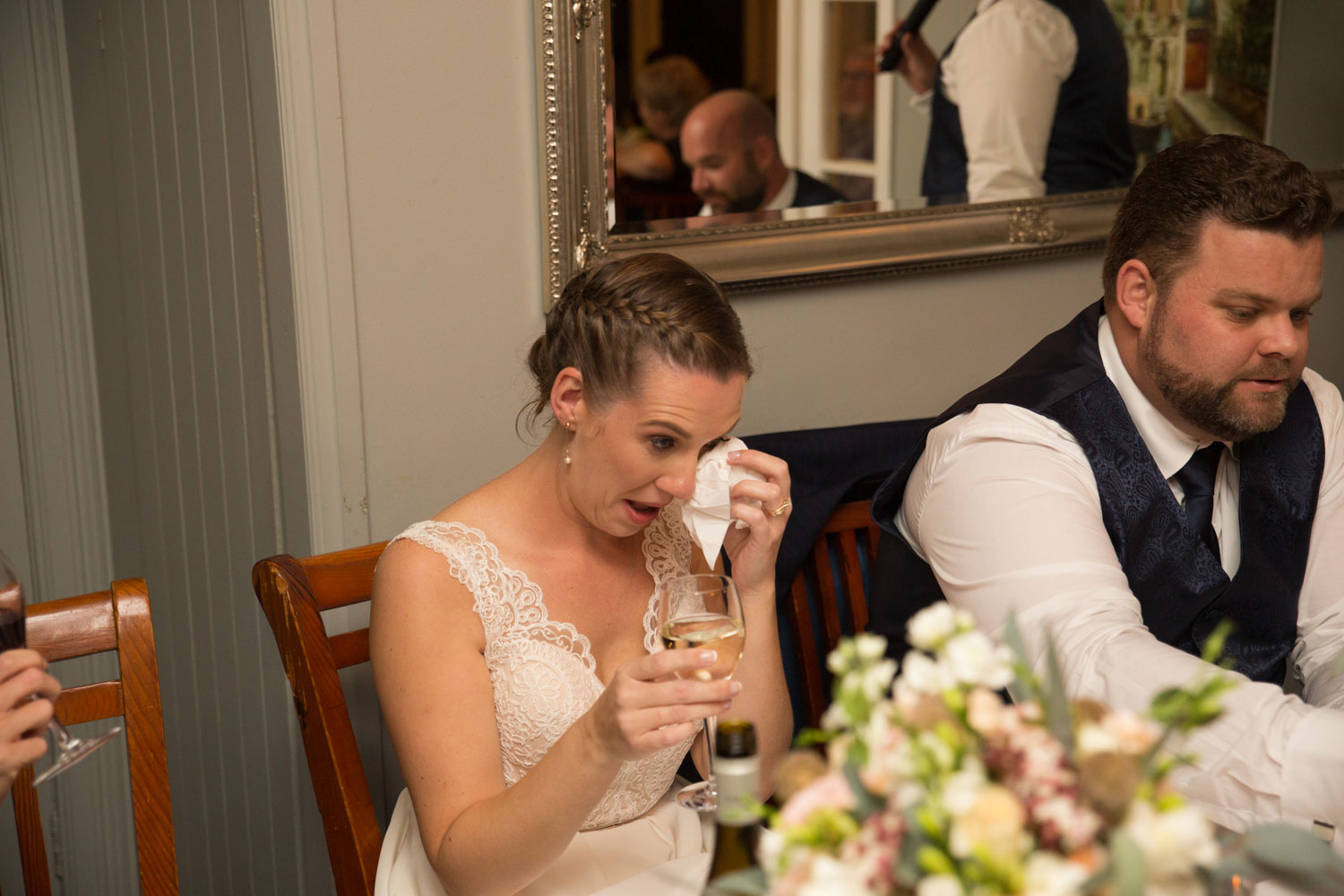 wedding photographer auckland bride crying