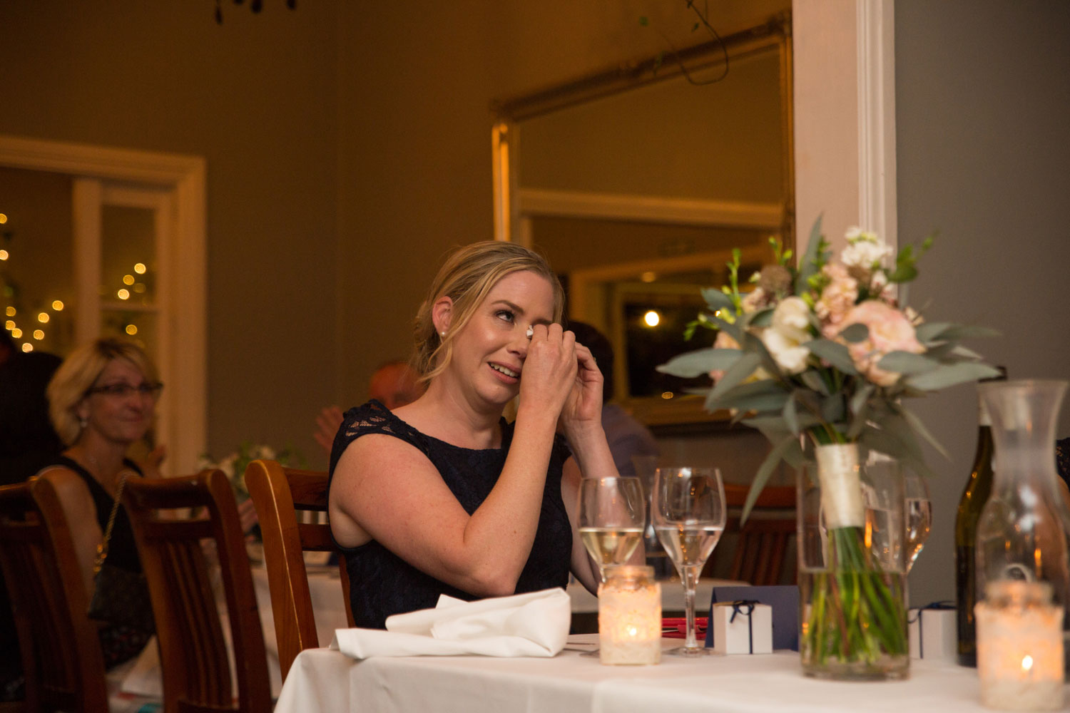 wedding photographer auckland bridesmaid crying