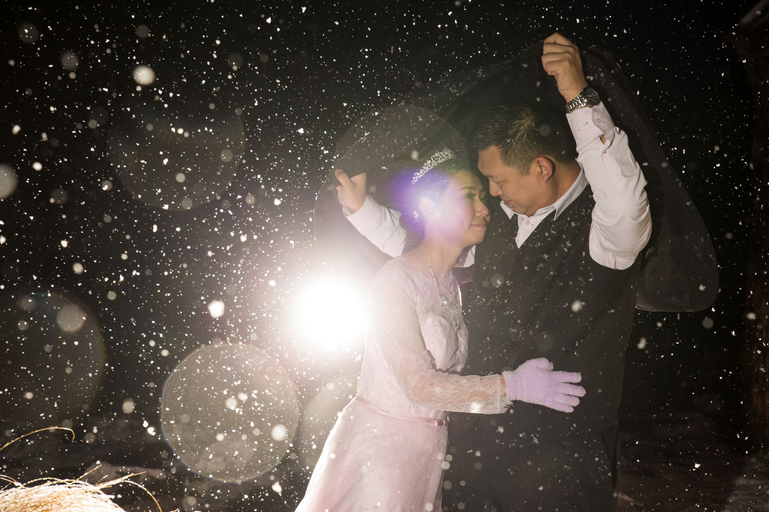 south island snow prewedding photo