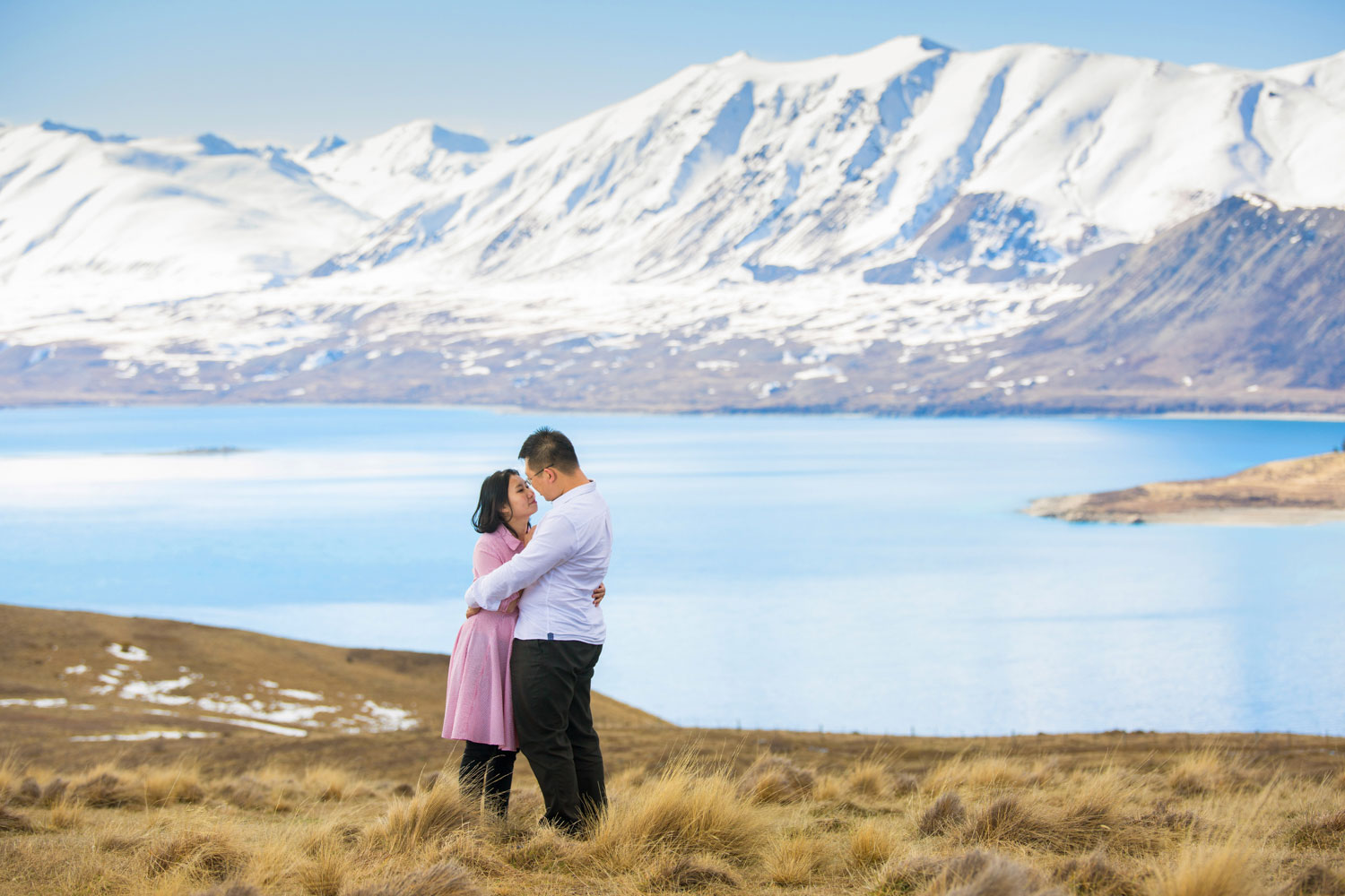 south island prewedding snow mountain