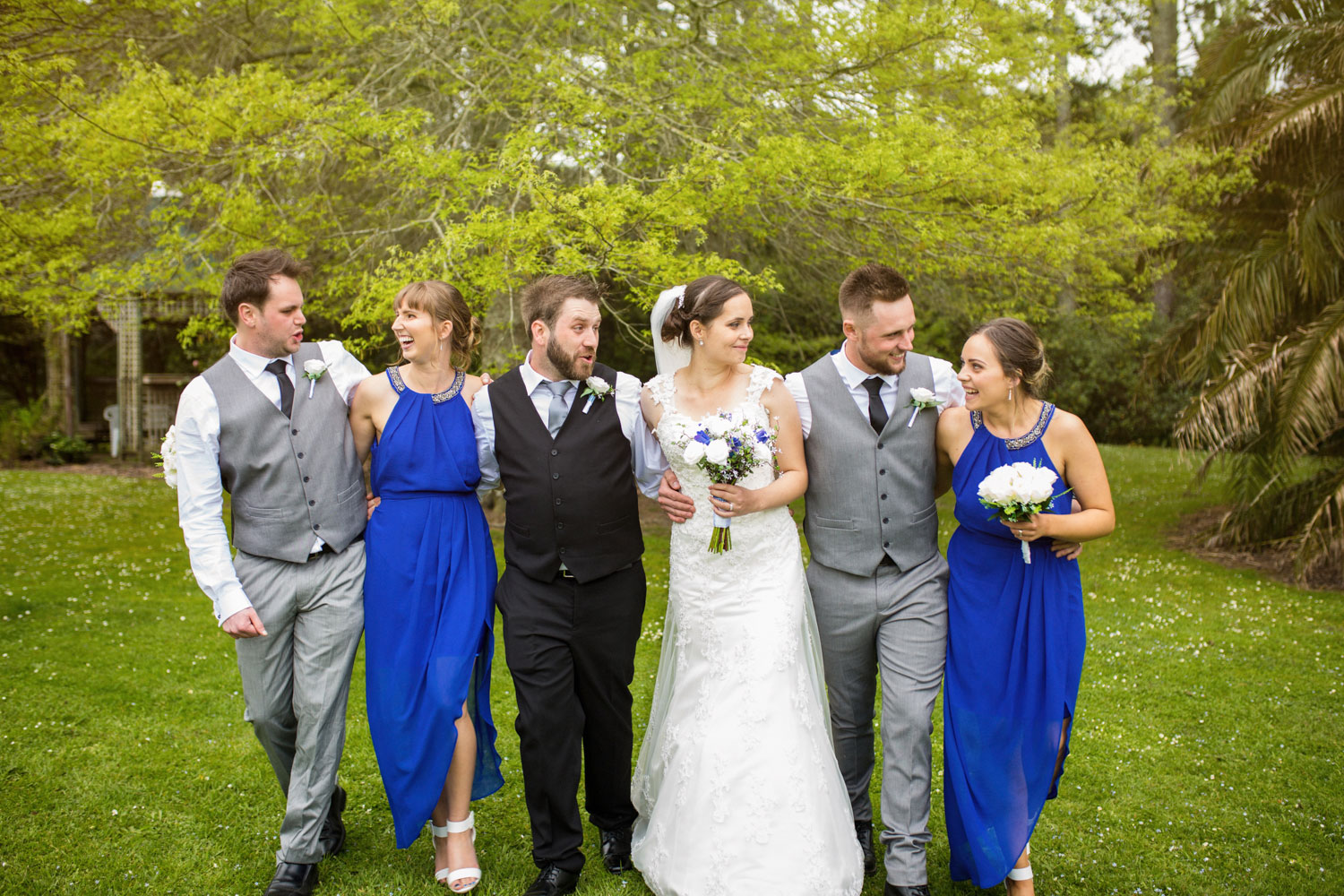 auckland wedding bridal party fun photo