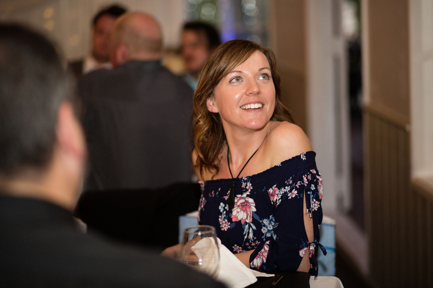 auckland wedding guest smiling