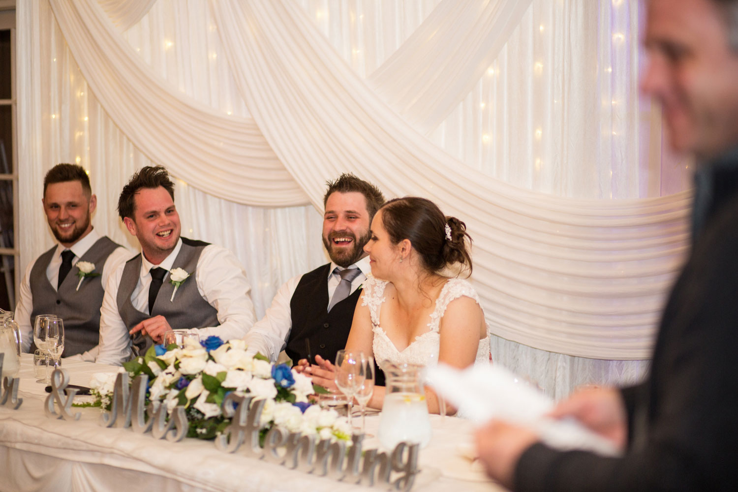 auckland wedding groom laughing