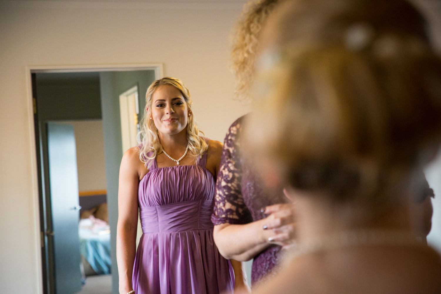 hamilton wedding maid of honour looking on