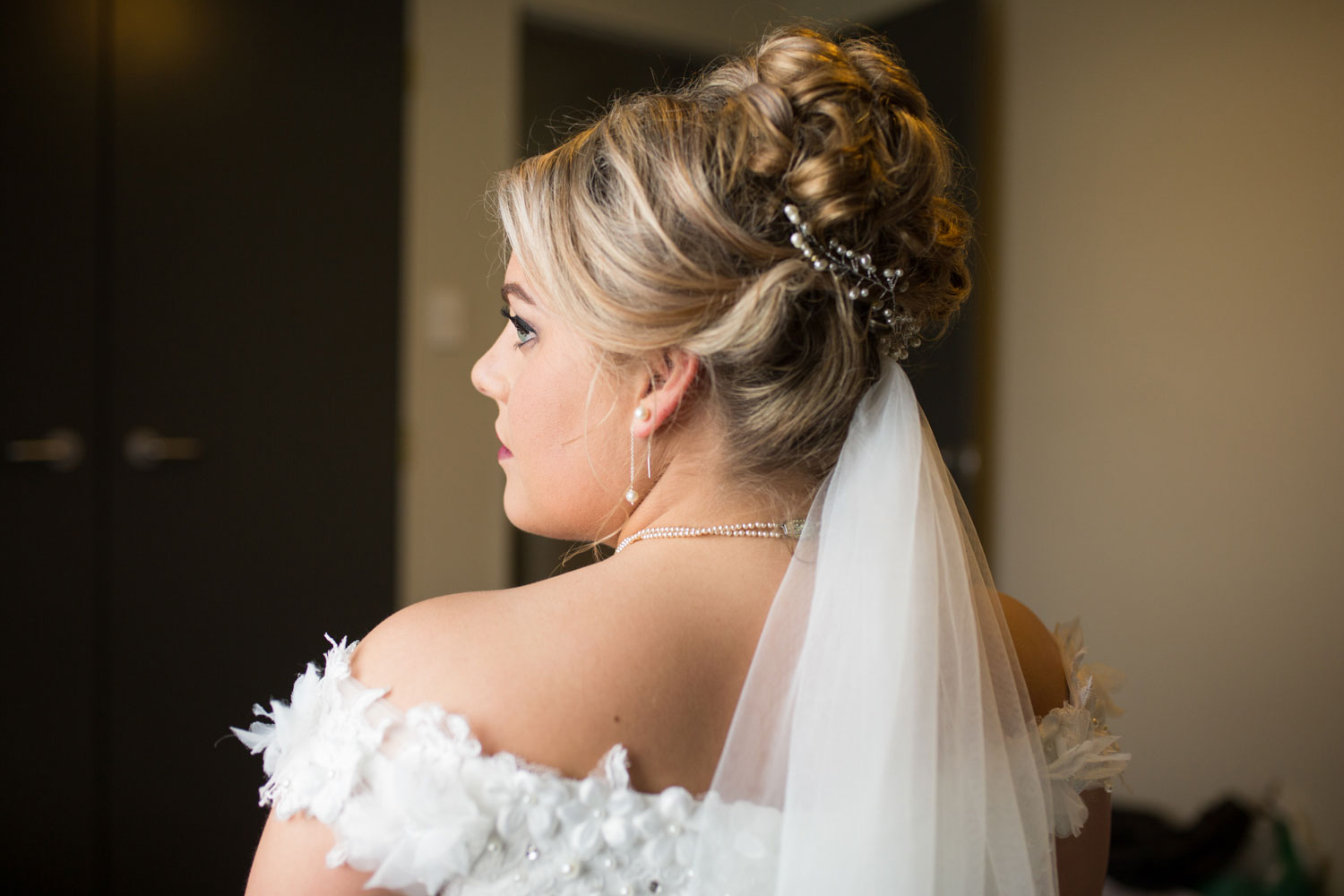 hamilton wedding bride's hair piece
