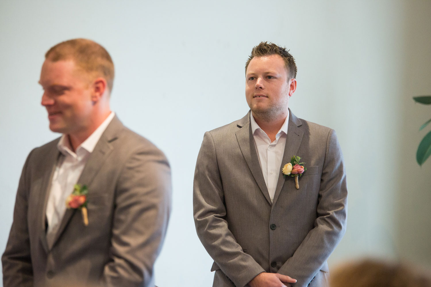 hamilton wedding groomsman waiting