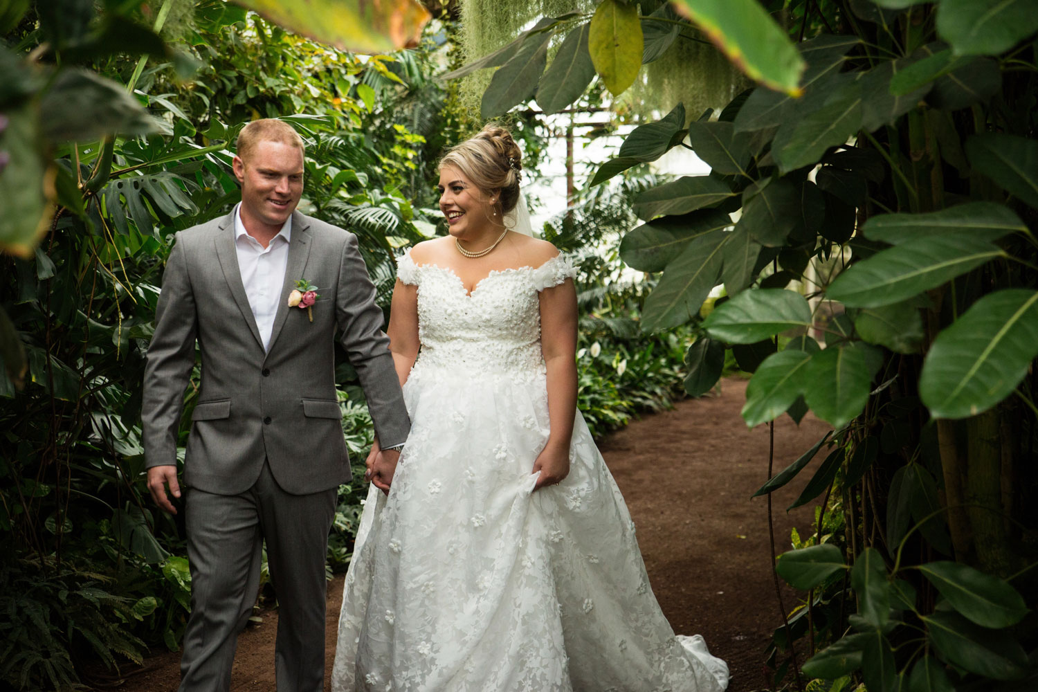 hamilton wedding couple walking and strolling