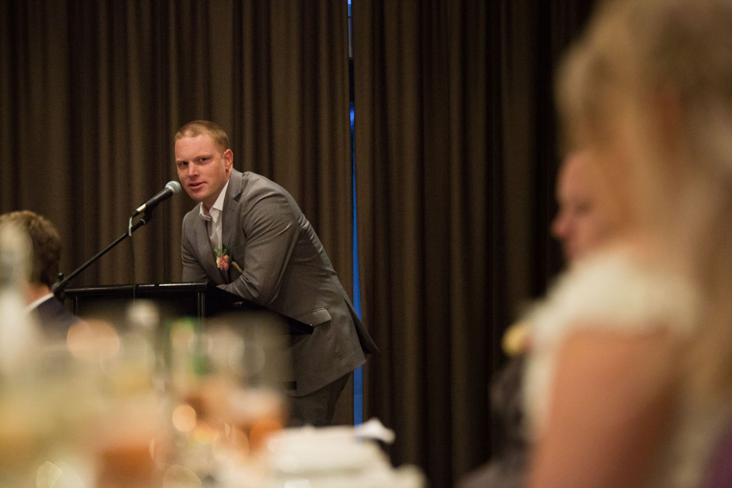 hamilton wedding groom giving a speech