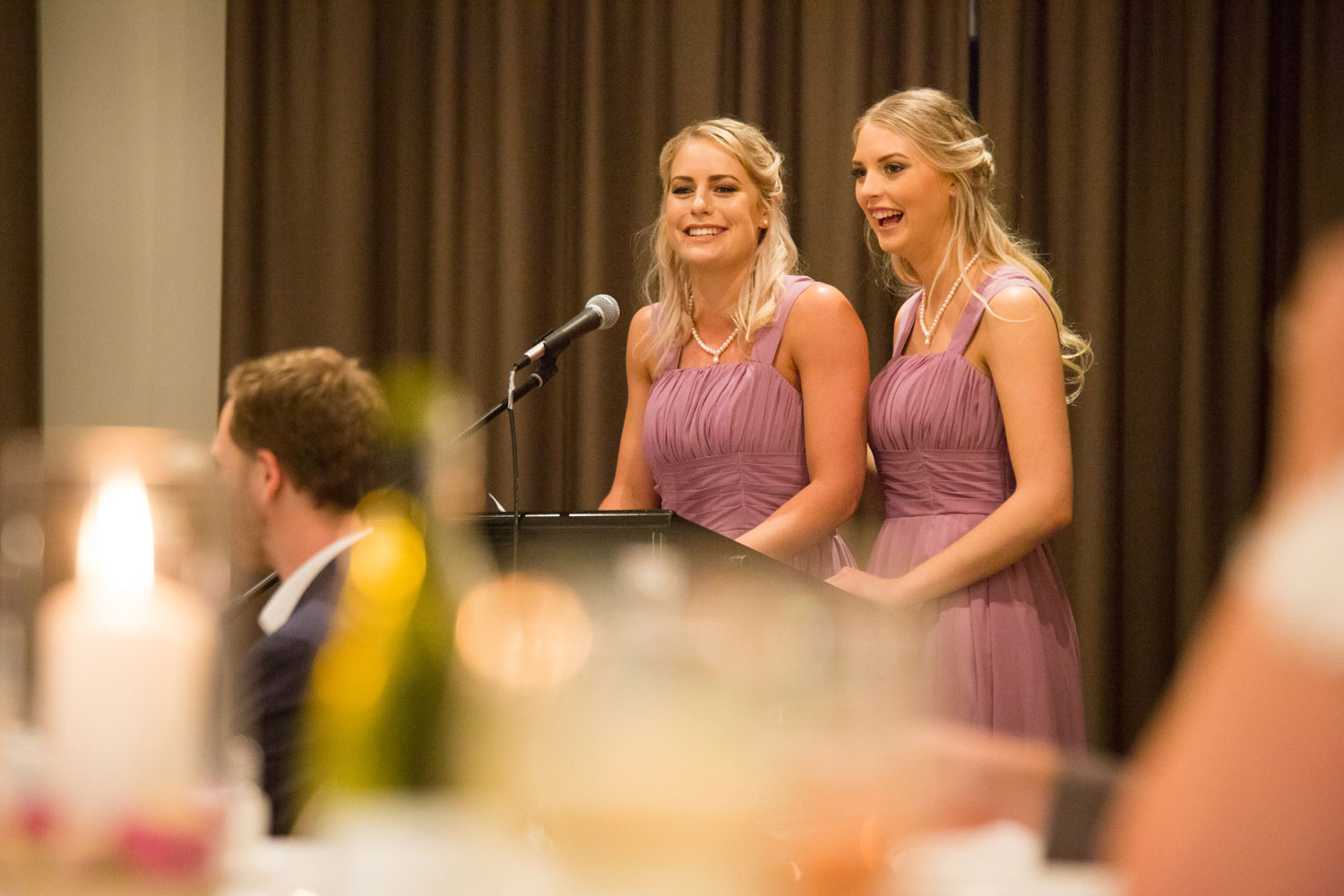 hamilton wedding bridesmaids giving speech