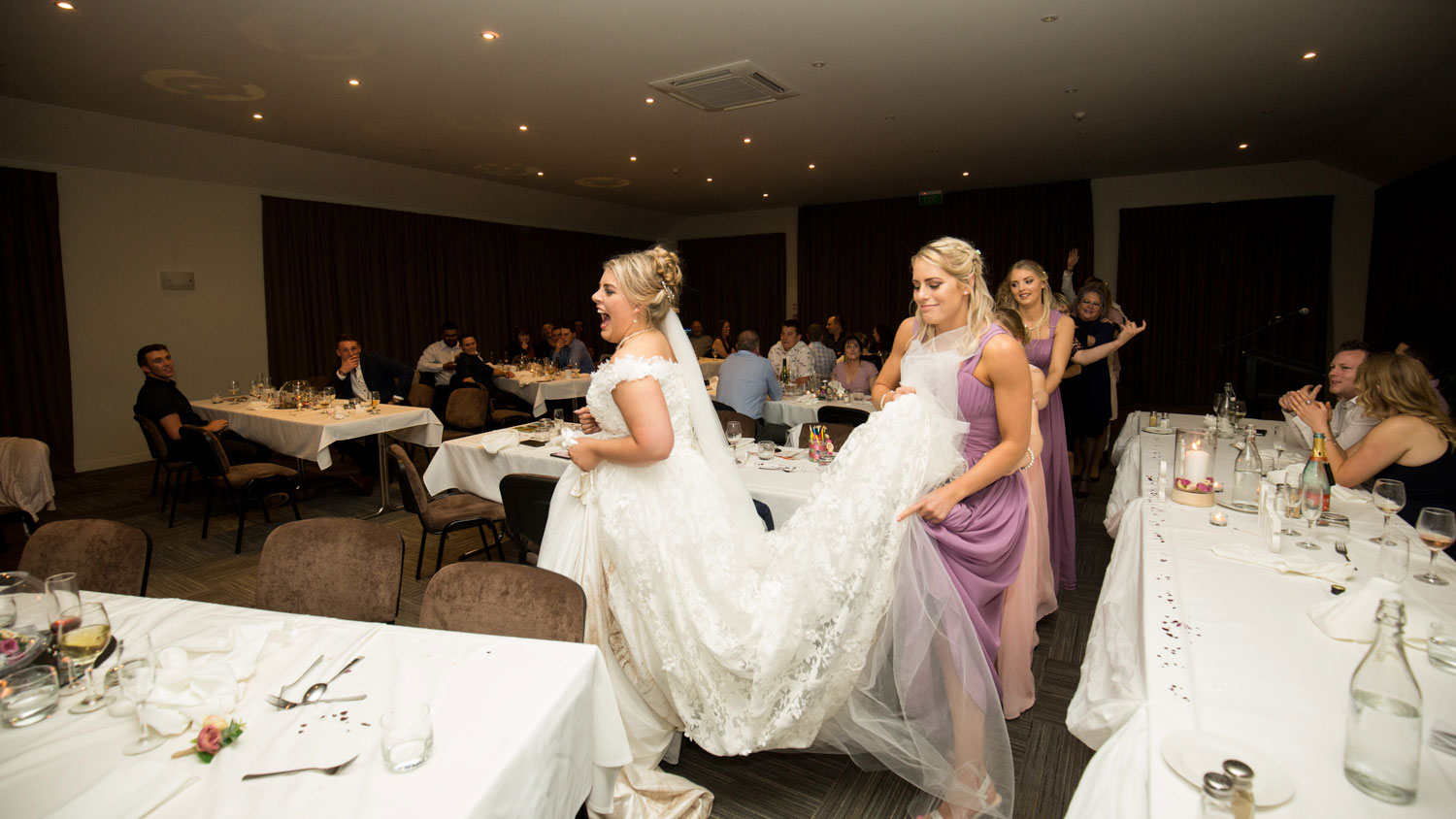 hamilton wedding bride and human train