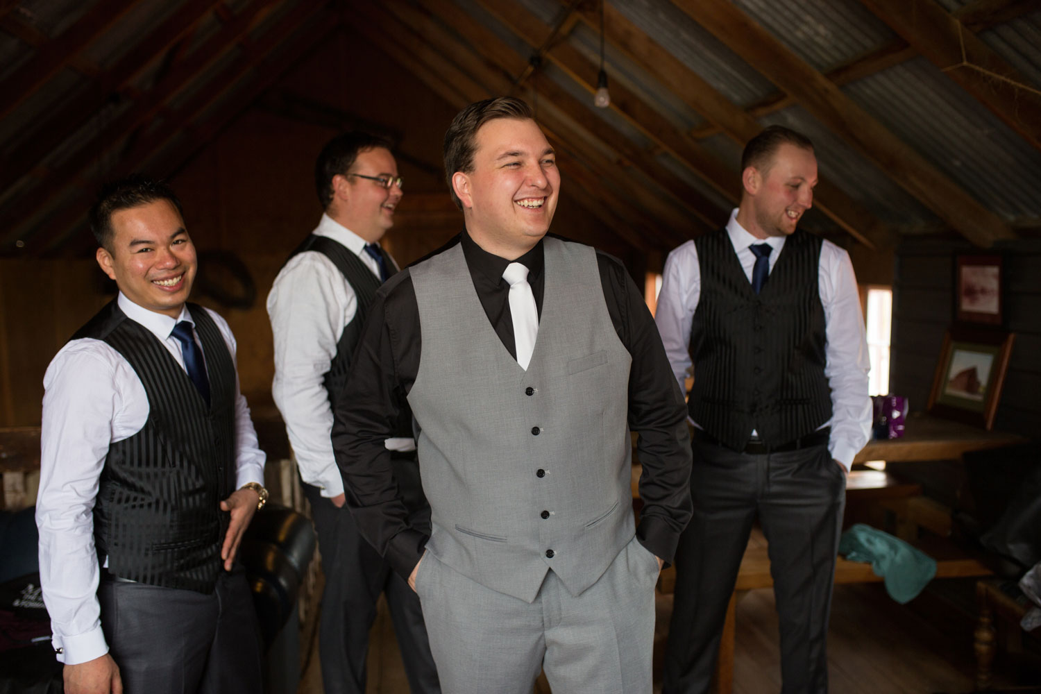 the red barn waikato wedding groom and the boys