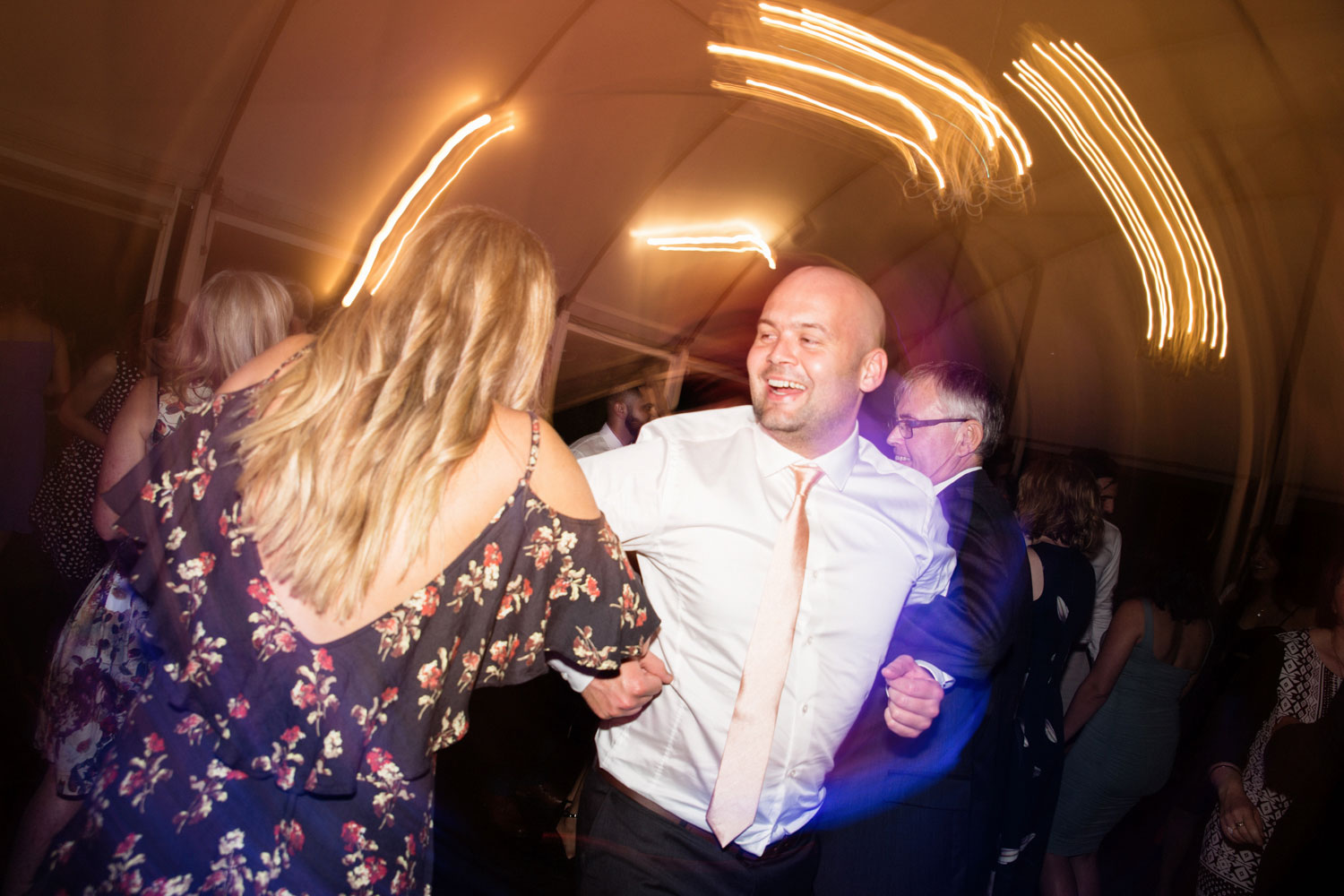 guests dancing at wedding