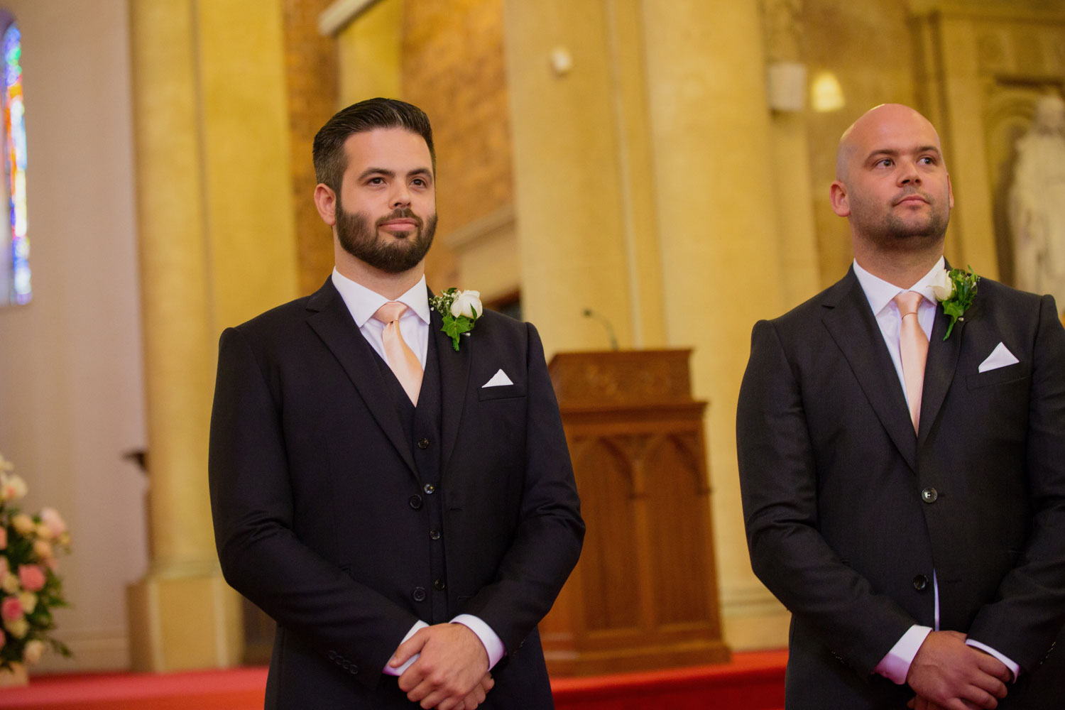 groom looking on