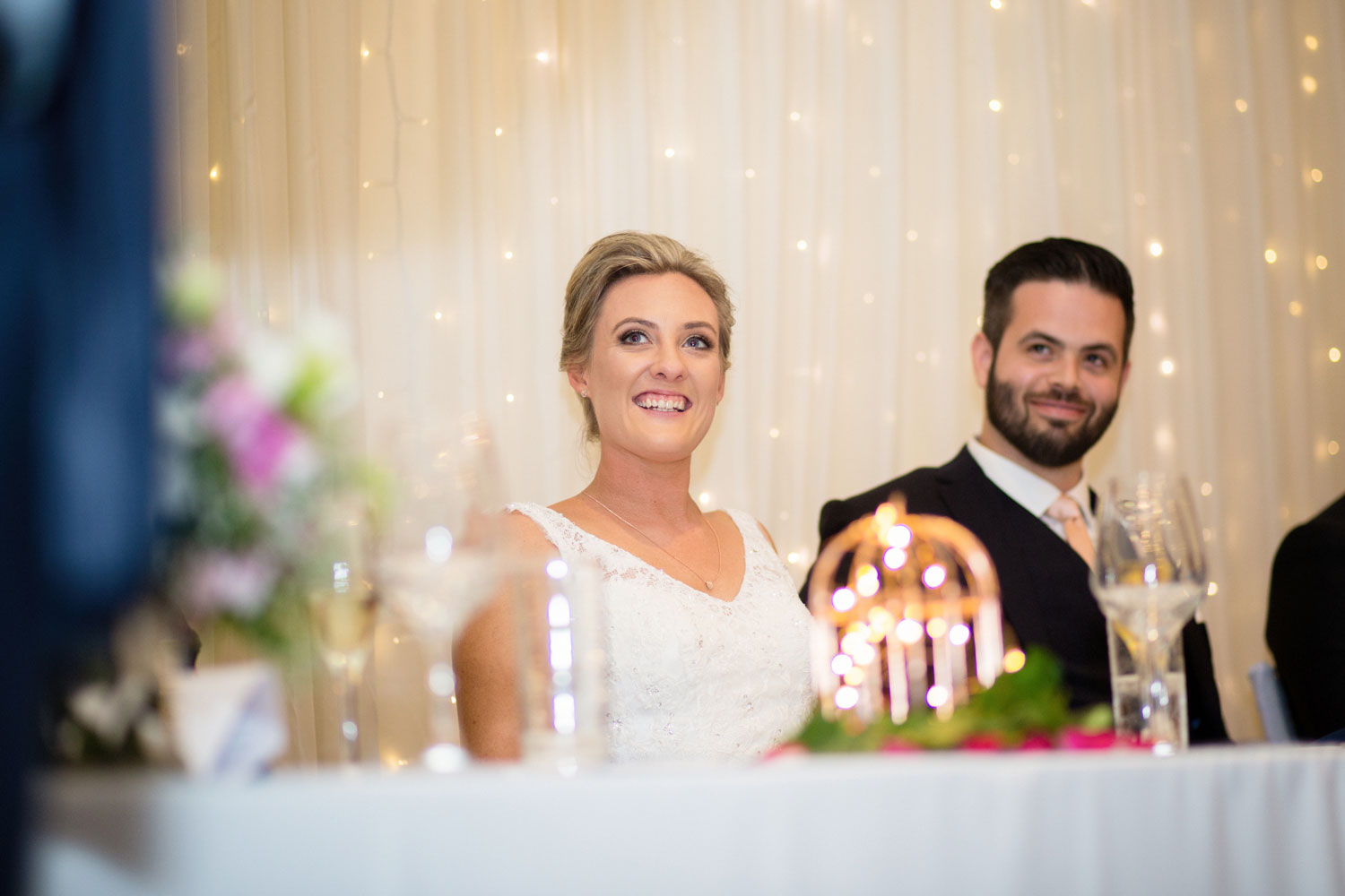 bride looking on