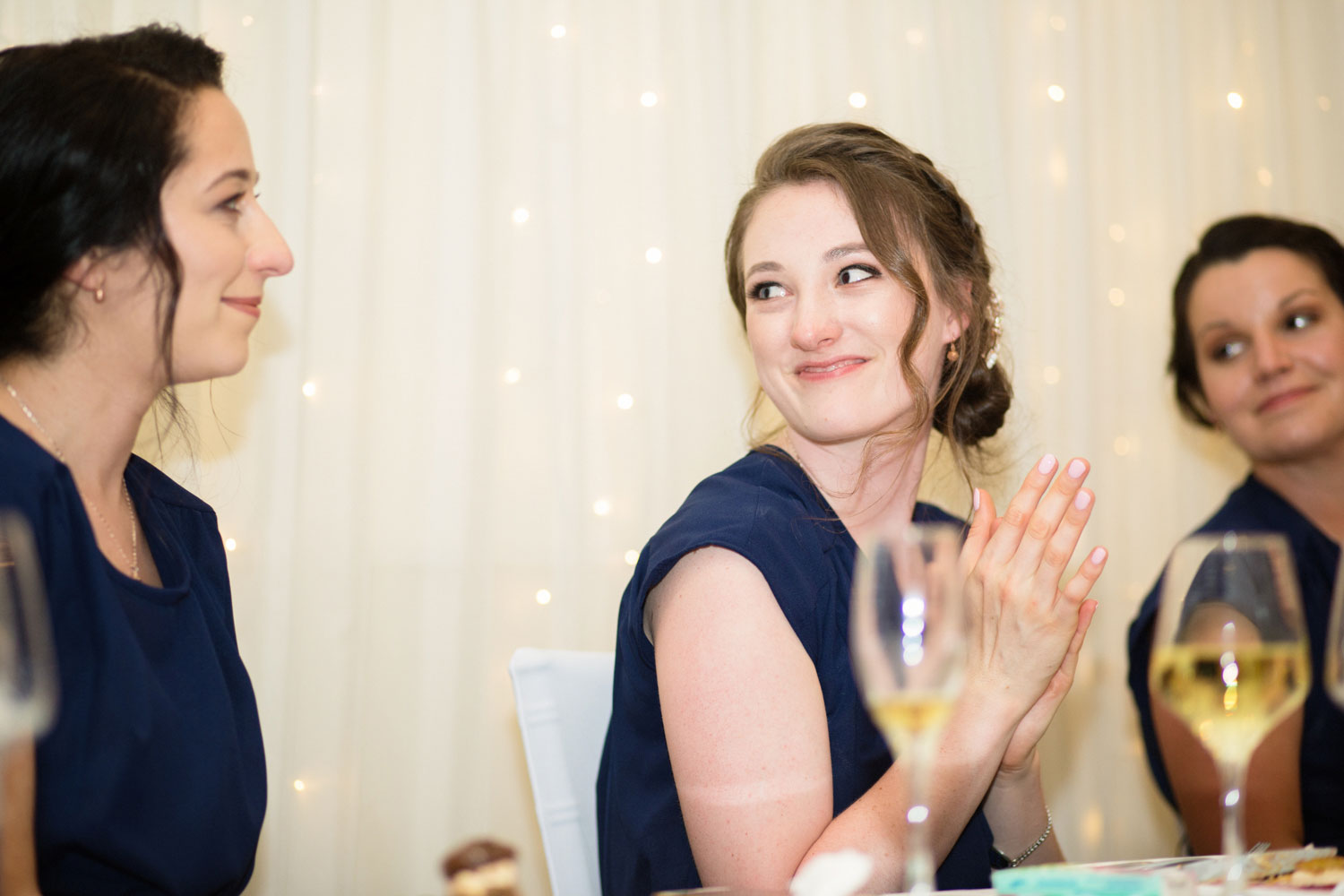 bridesmaid clapping