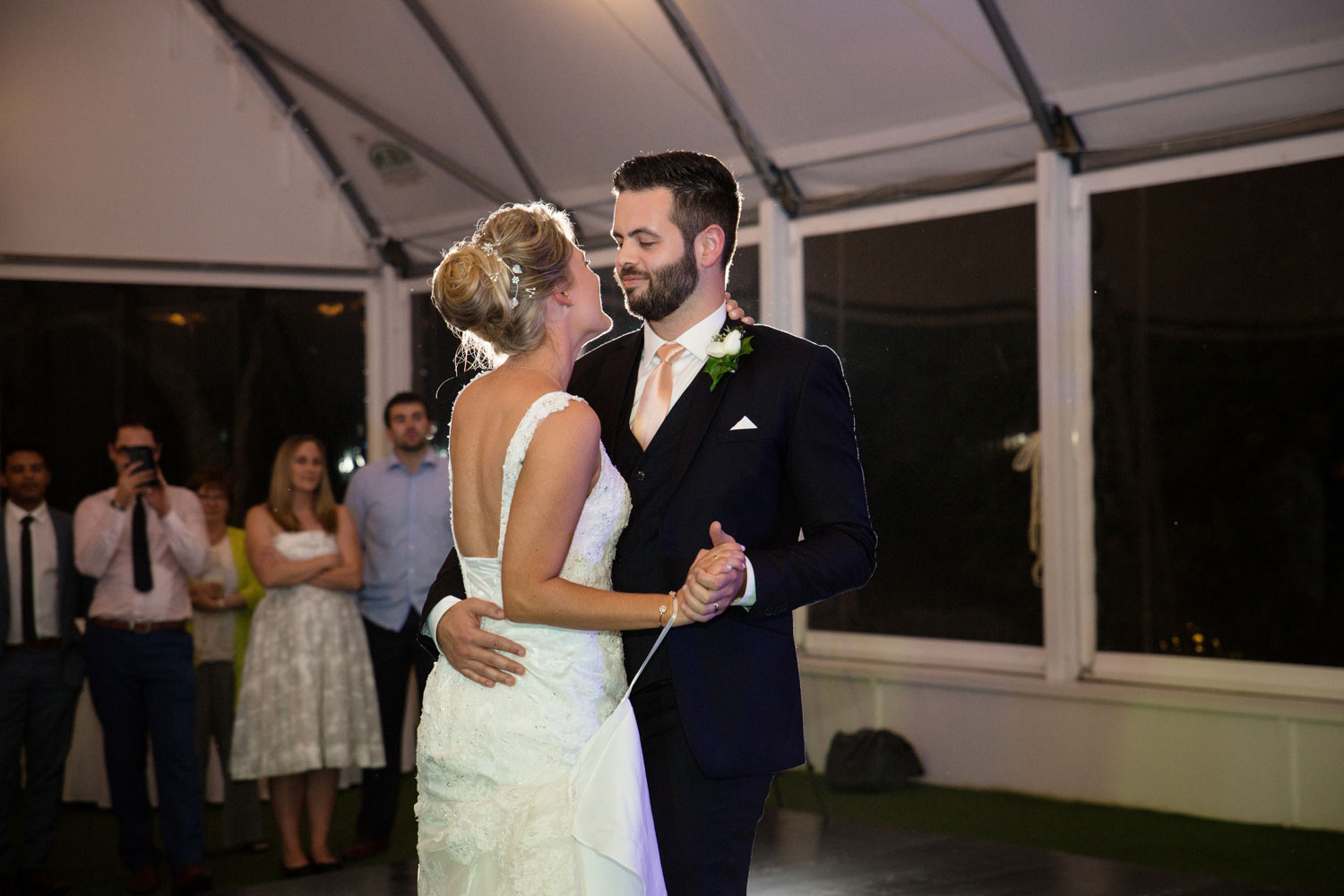 bride and groom first dance