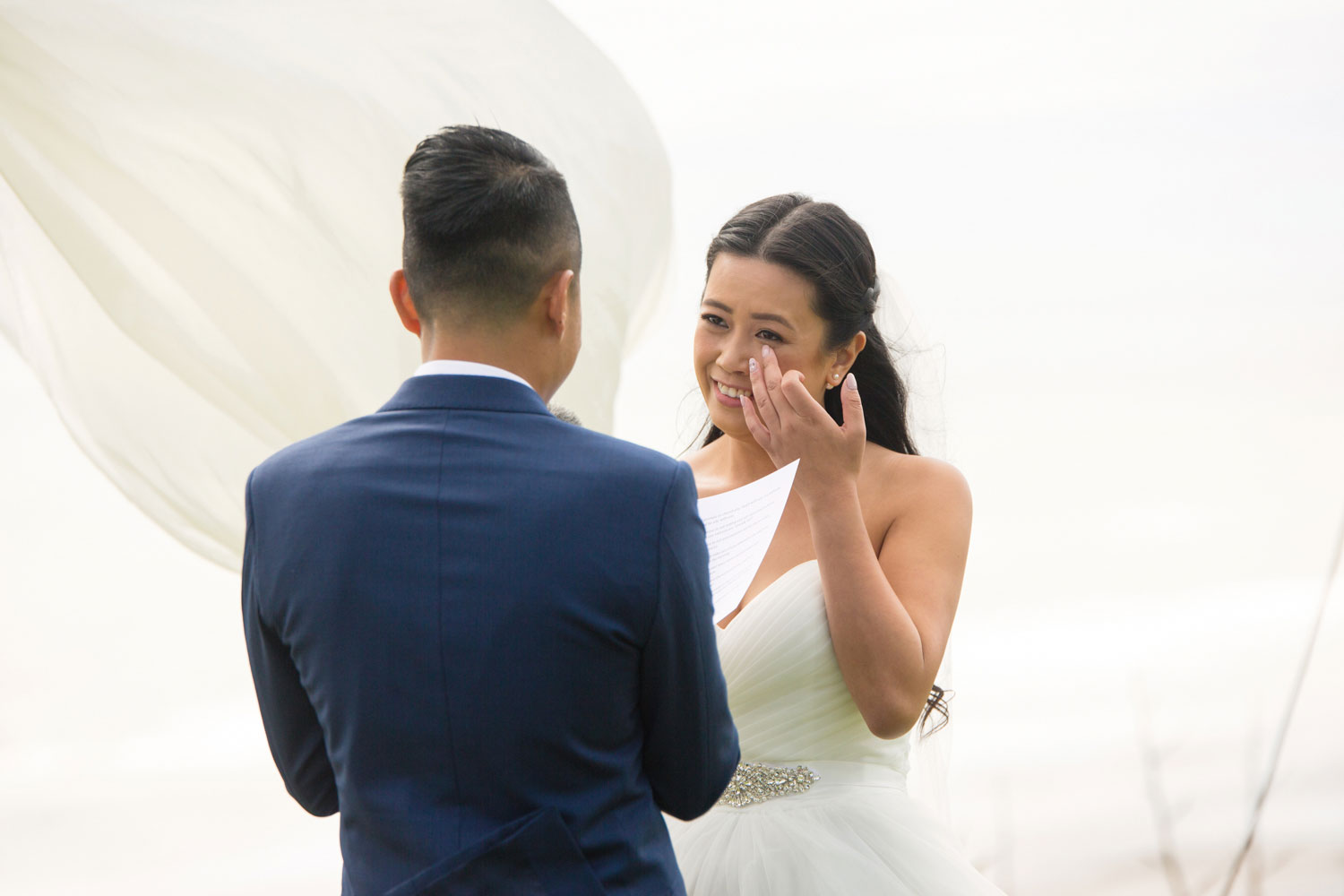 castaways waiuku wedding bride crying