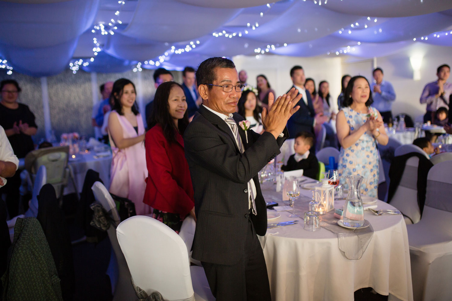 castaways waiuku wedding guests clapping hands