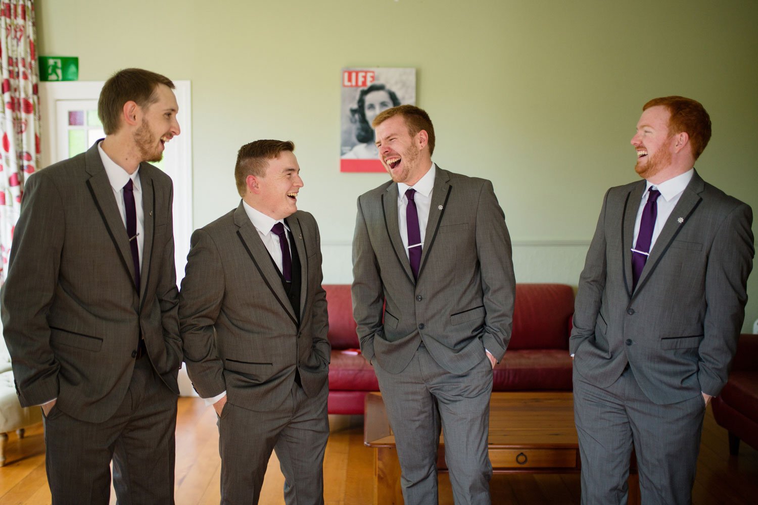 groomsmen having a laugh
