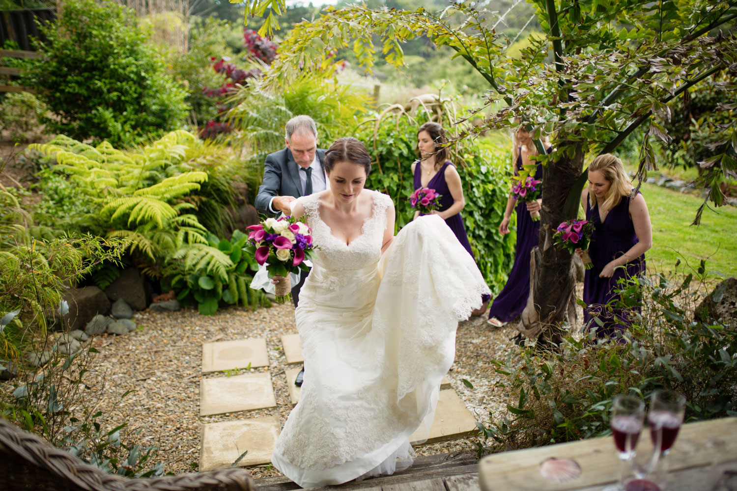 bride walking