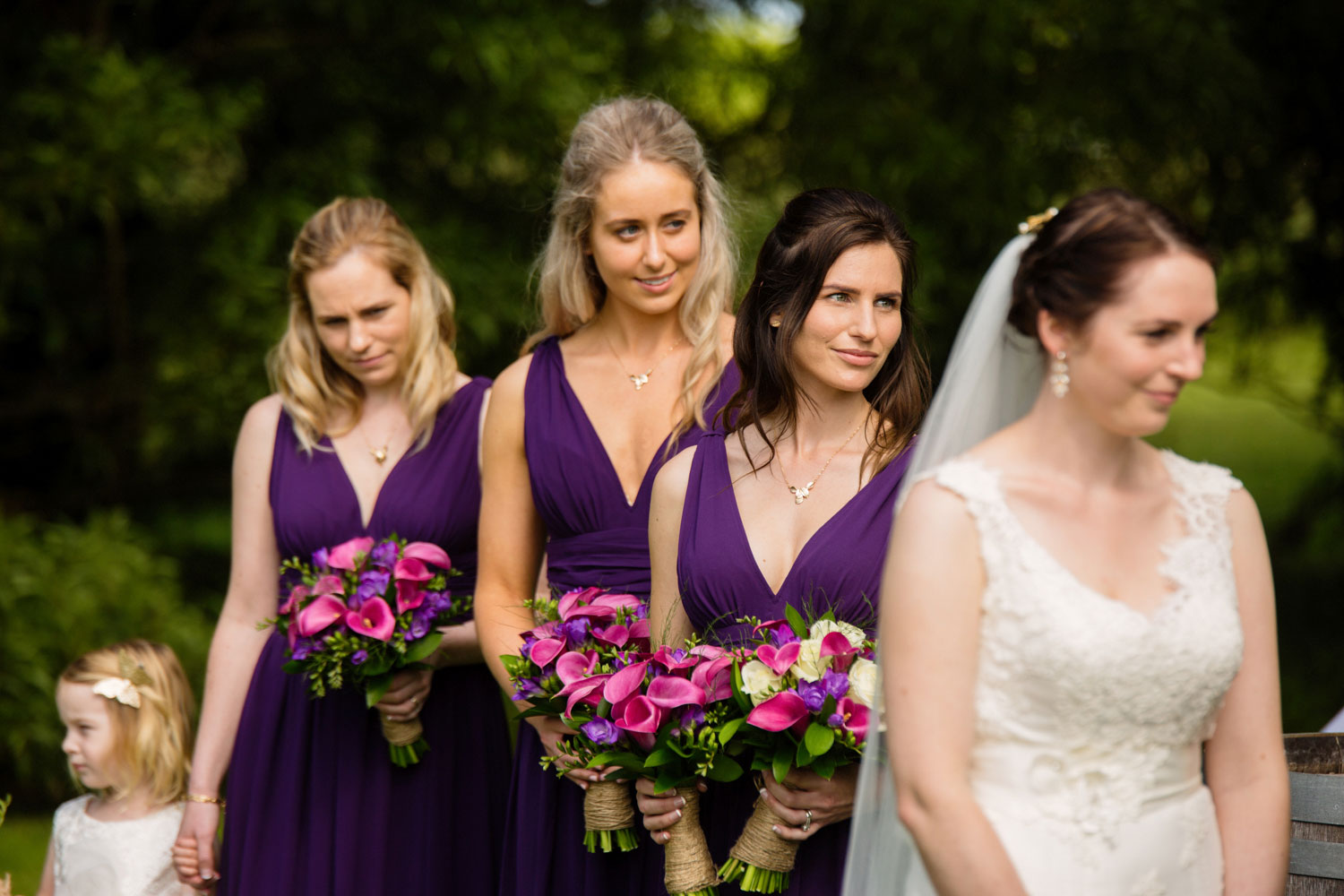bridesmaids at the ceremony