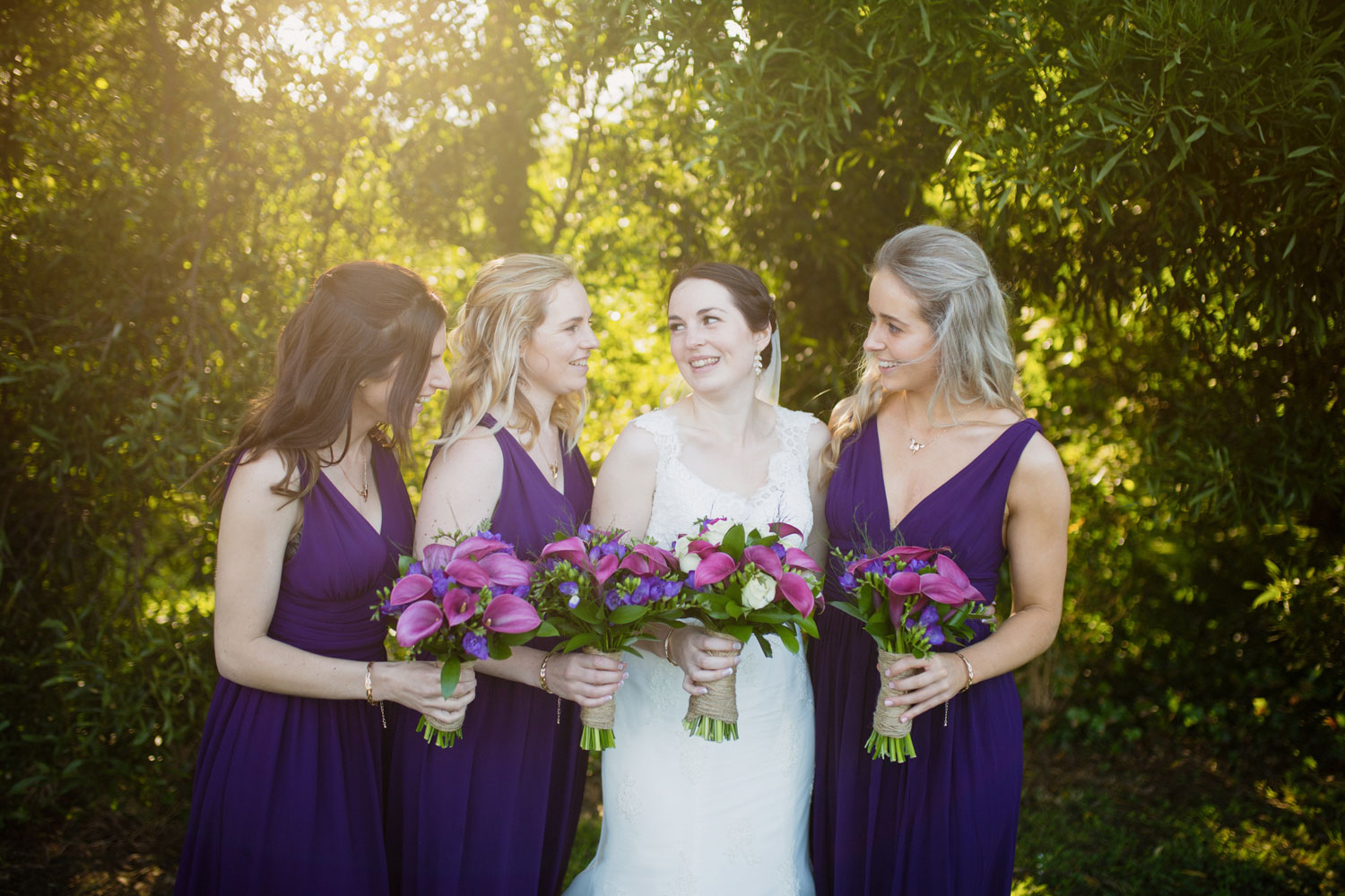 bridesmaids laughing