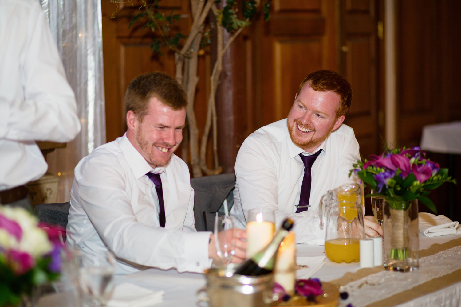 groomsmen laughing