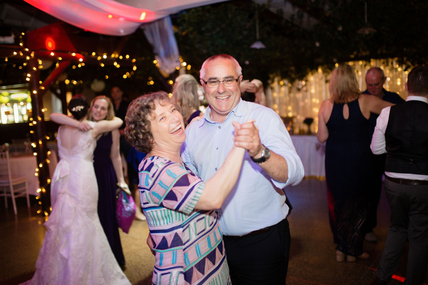 wedding guests dancing