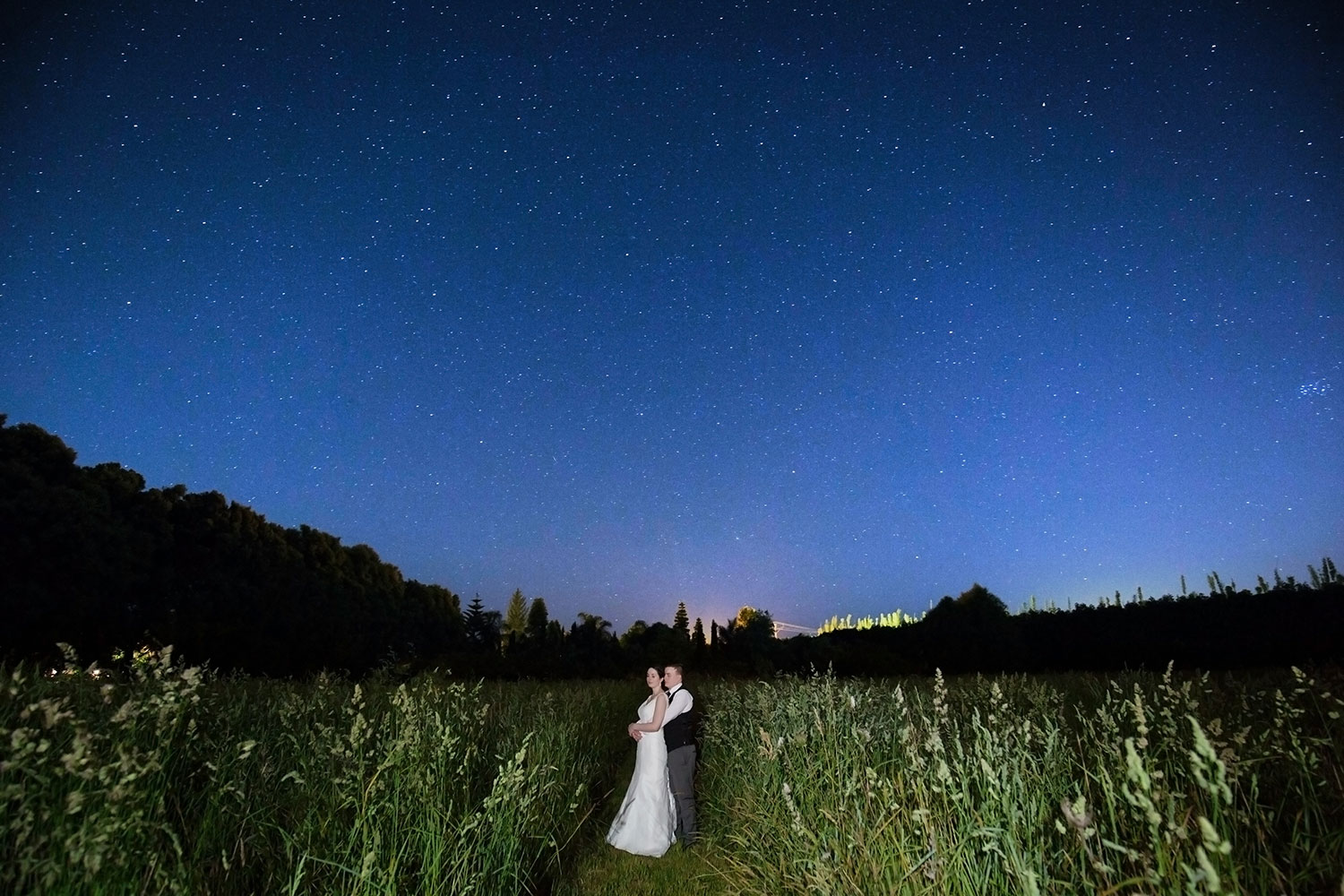 Markovina Vineyard wedding photo - starry night wedding photo