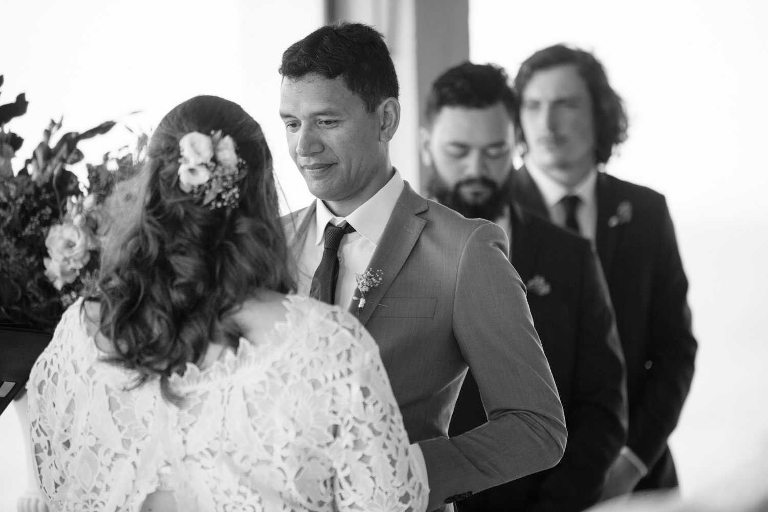 groom at wedding ceremony