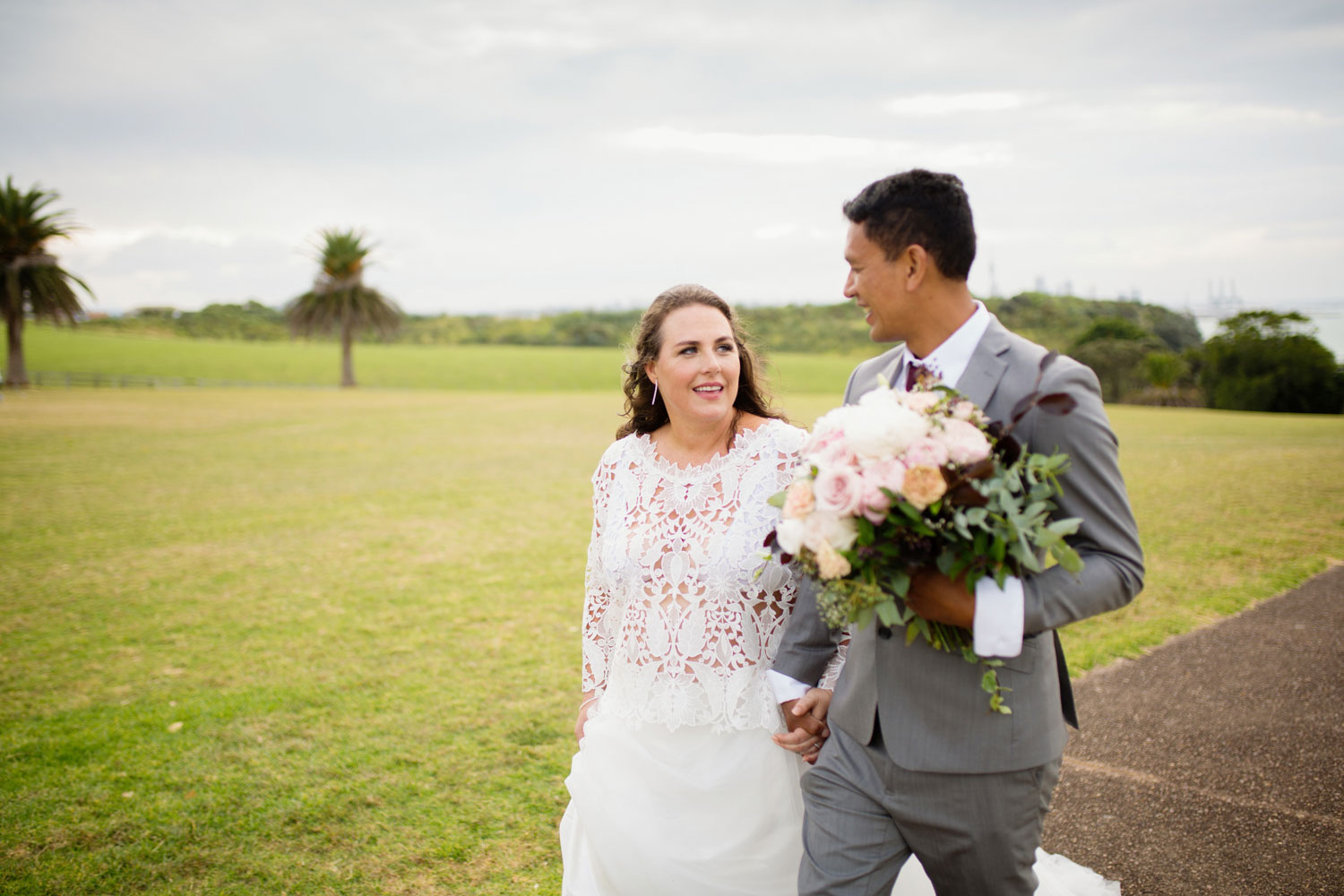 bride and groom having a chat