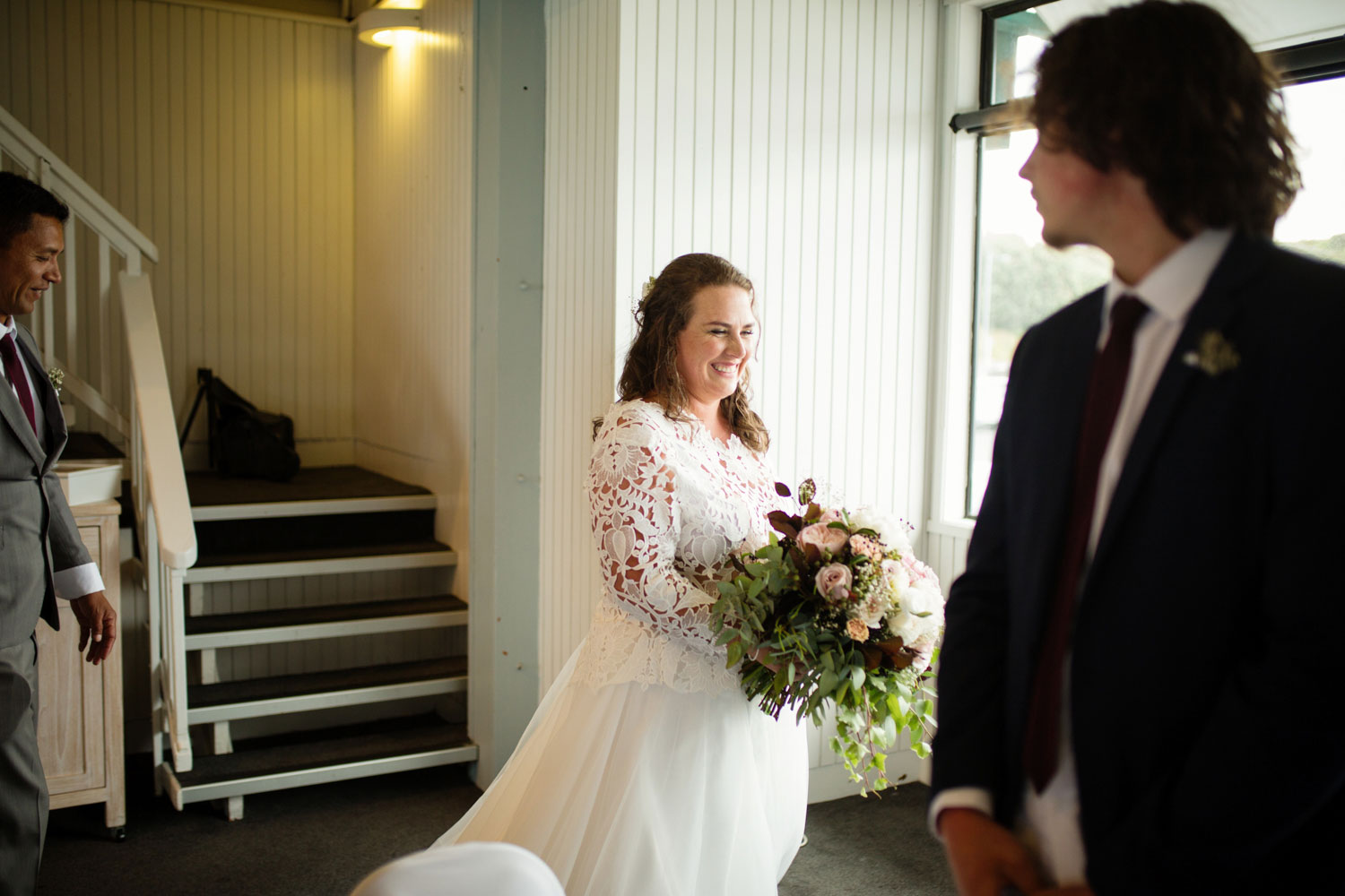 bride arrive at reception