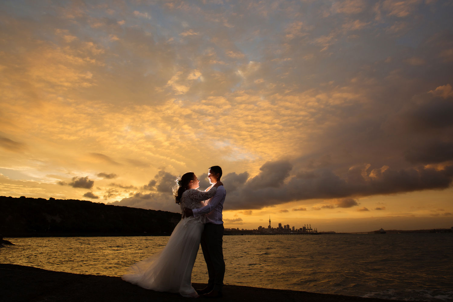 tamaki yacht club sunset wedding
