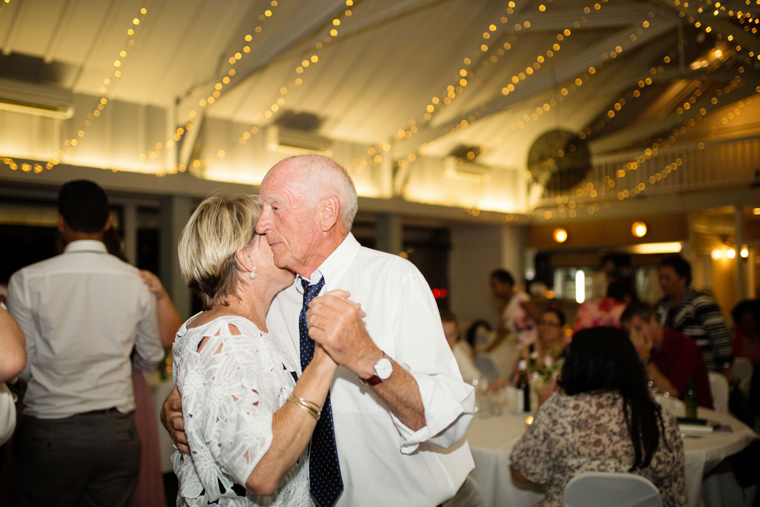 wedding guests on dance floor