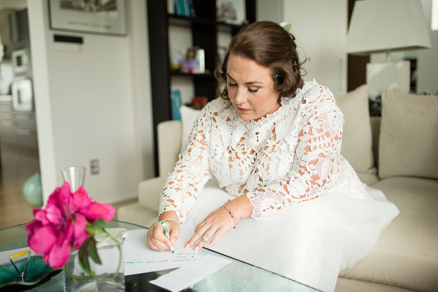 bride writing vows