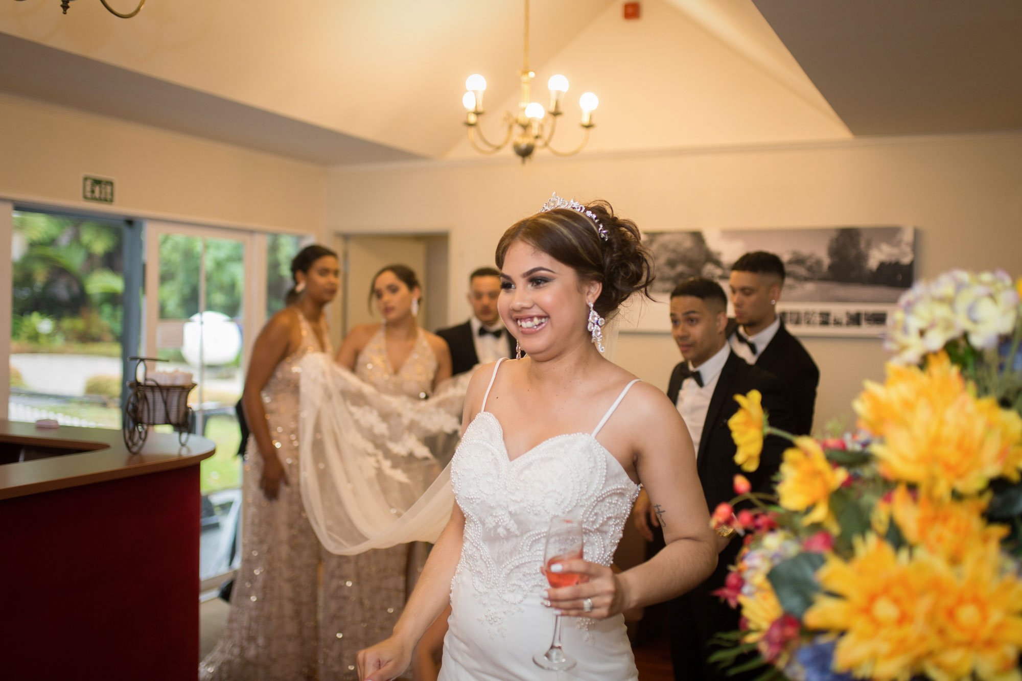 bride entering reception