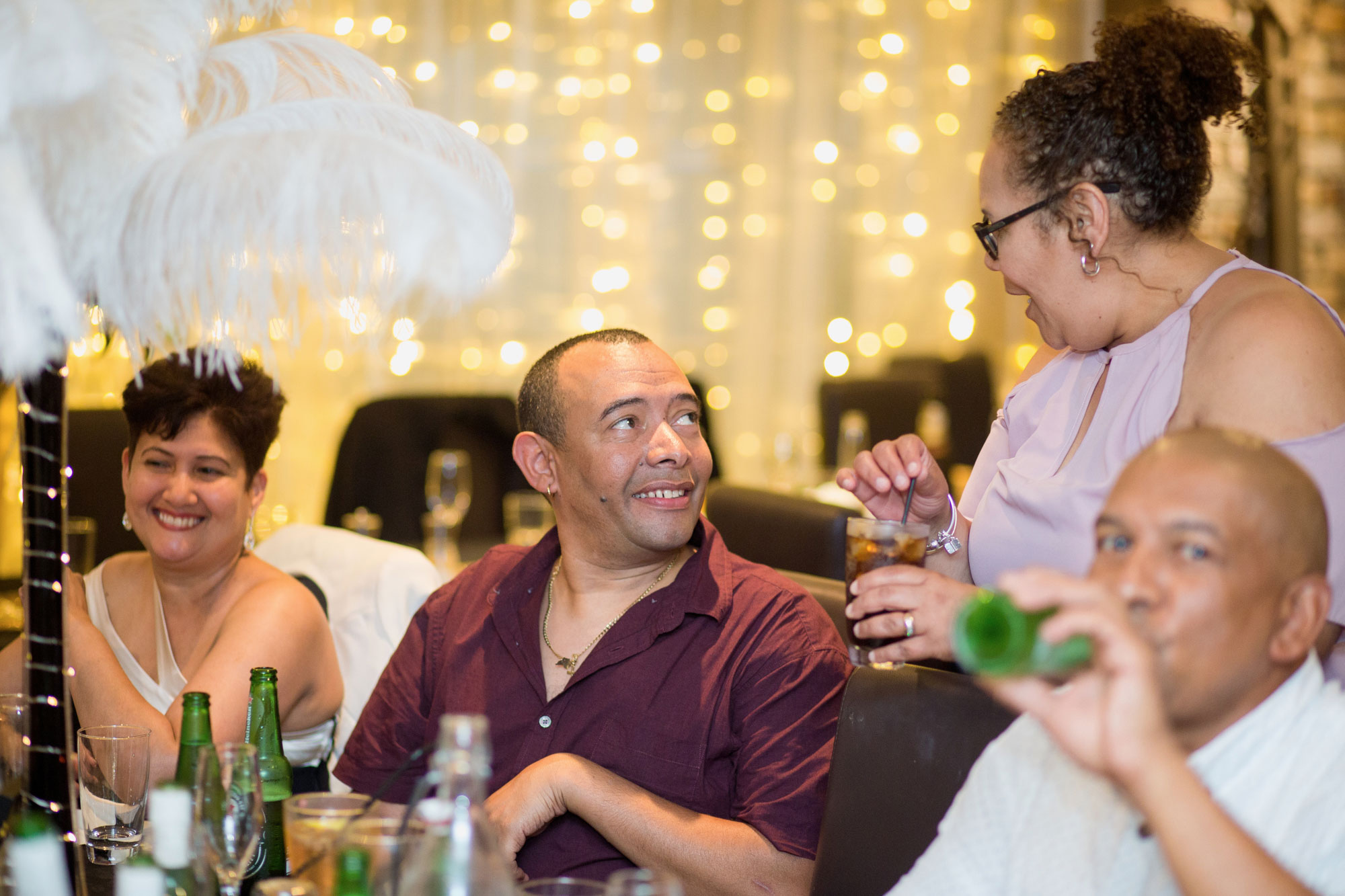 guests talking at the reception