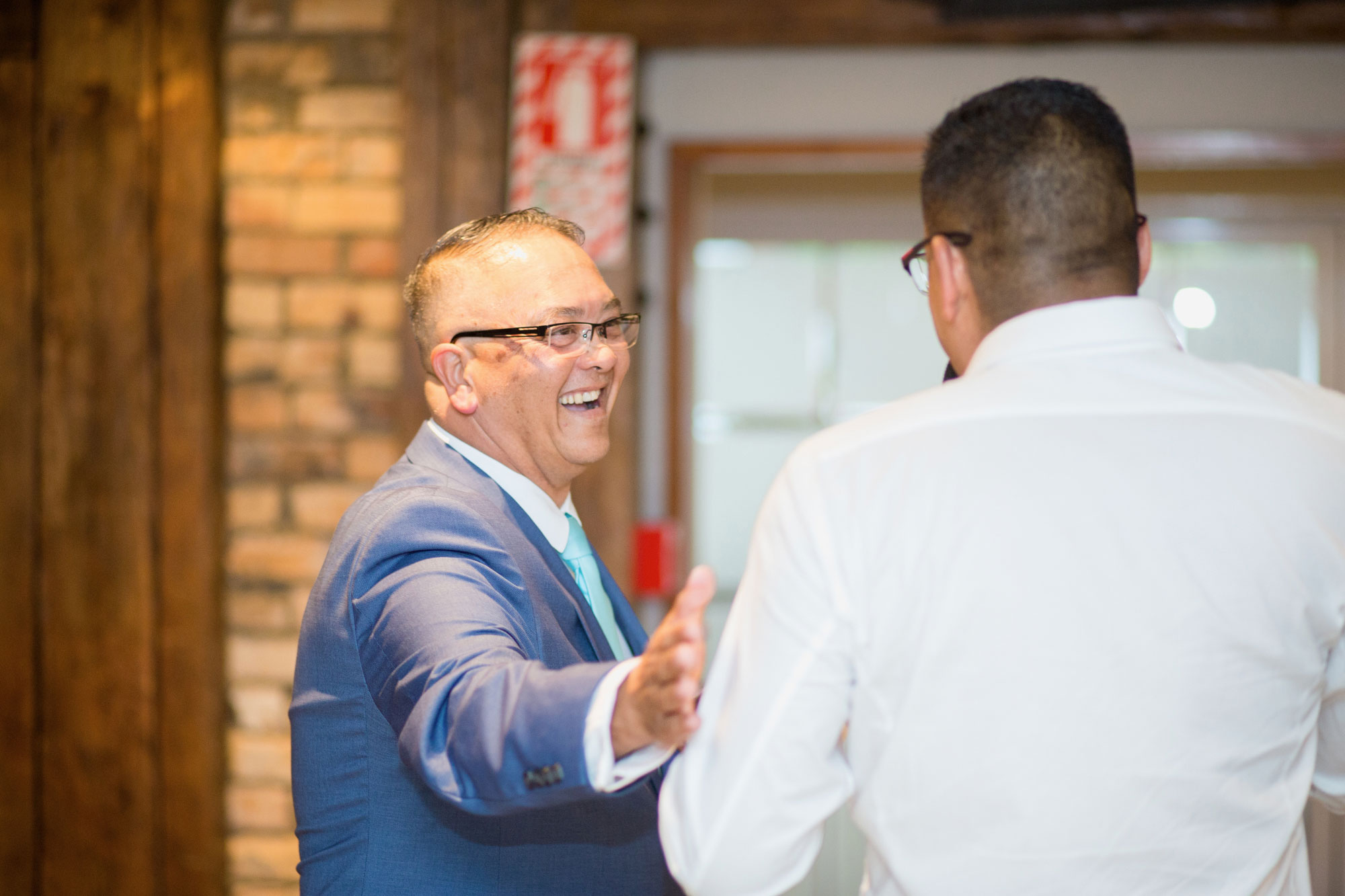 guest chatting at reception